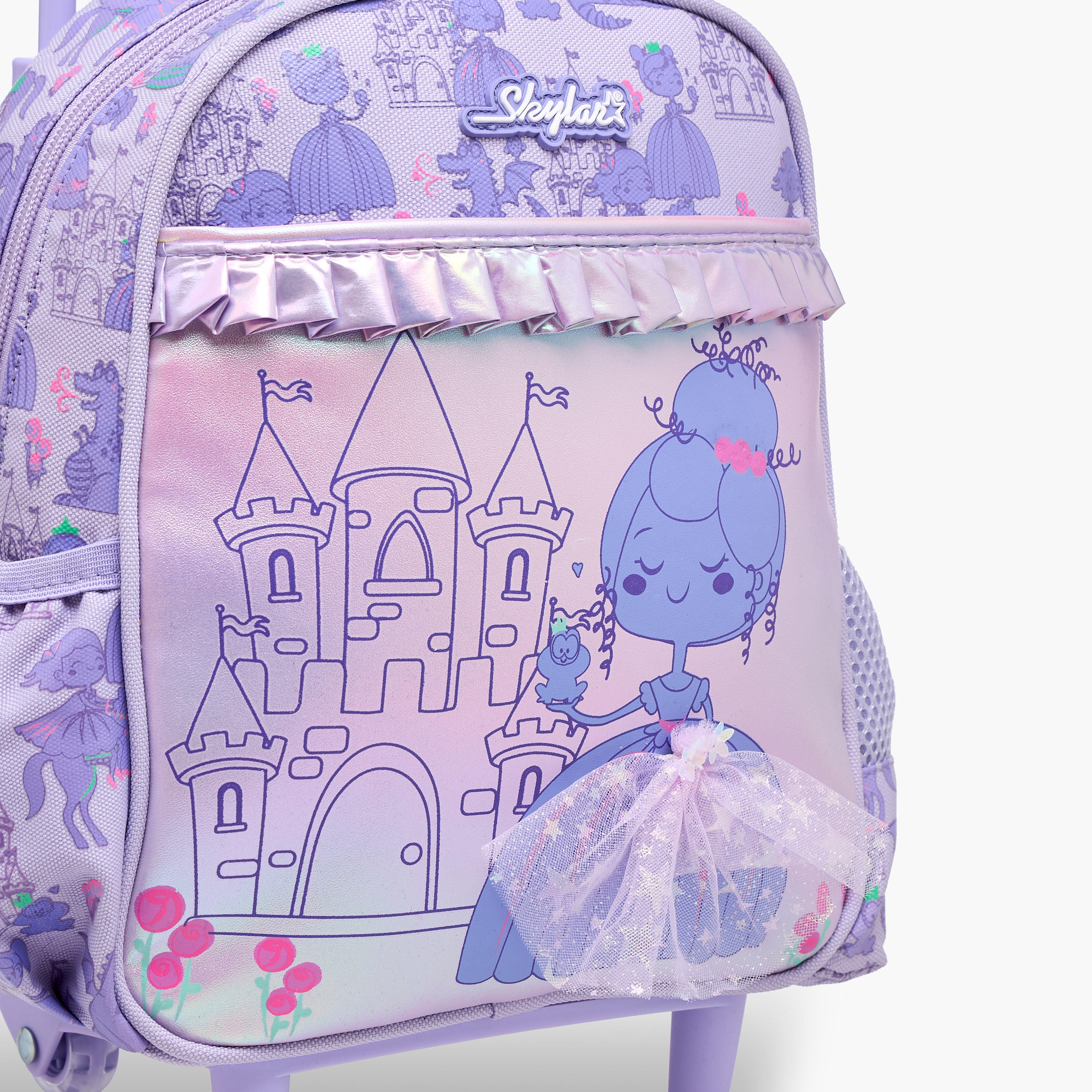 شنطة ترولي للبنات 2-5 سنوات بأحزمة كتف مبطّنة وتصميم دمية من سكايلر-school-bagsandbackpacks-trolleybags-image-8