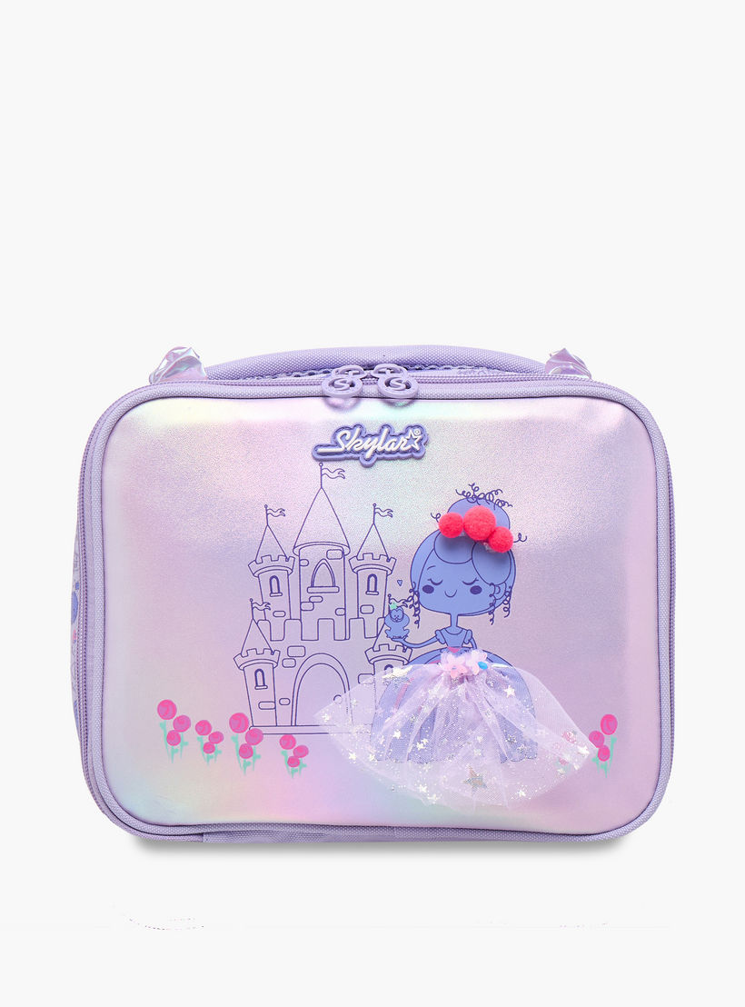 Skylar Princess Print Lunch Bag with Zip Closure-school-lunchessentials-lunchbags-image-1