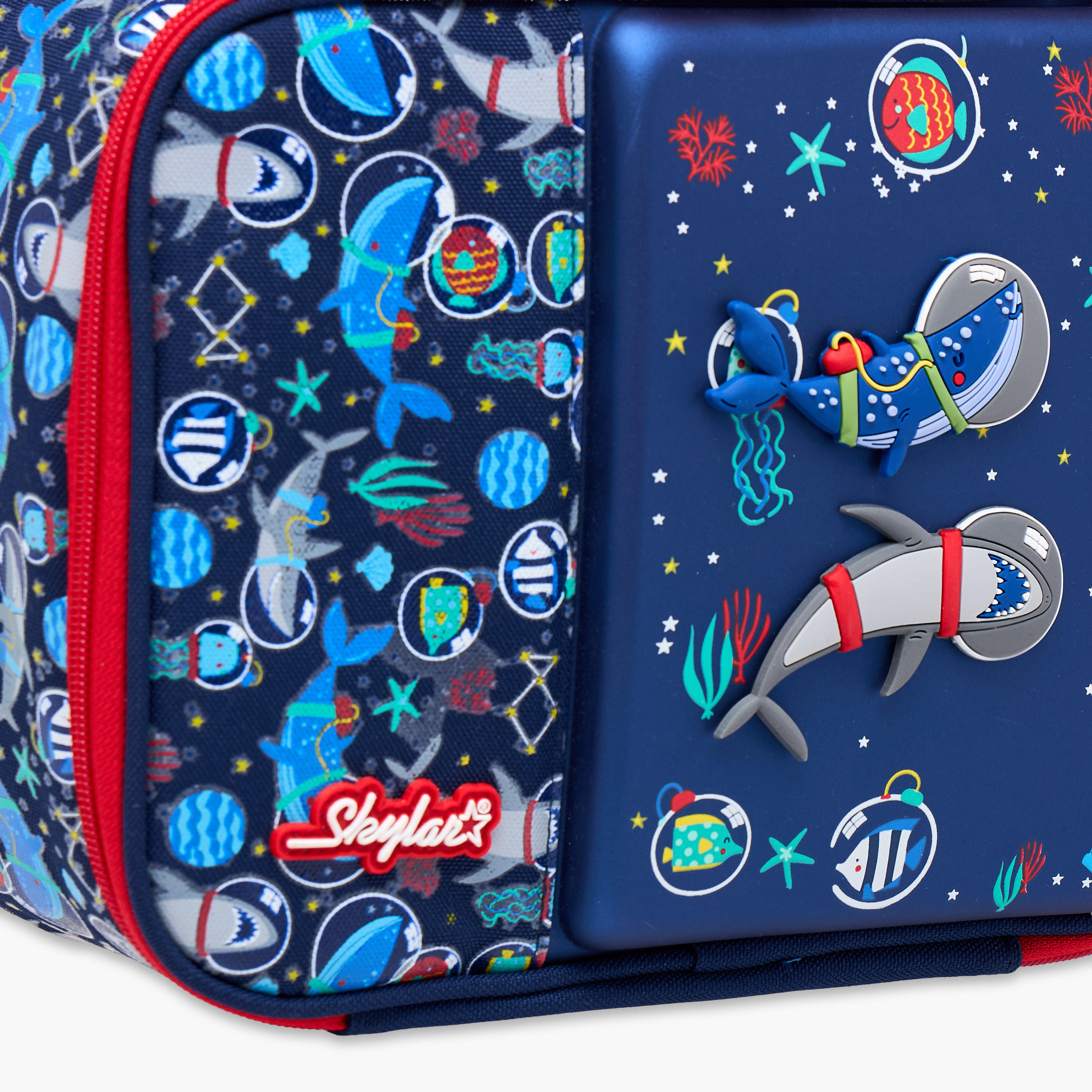 Skylar Astronaut Shark Print Lunch Bag with Zip Closure-school-lunchessentials-lunchbags-image-7