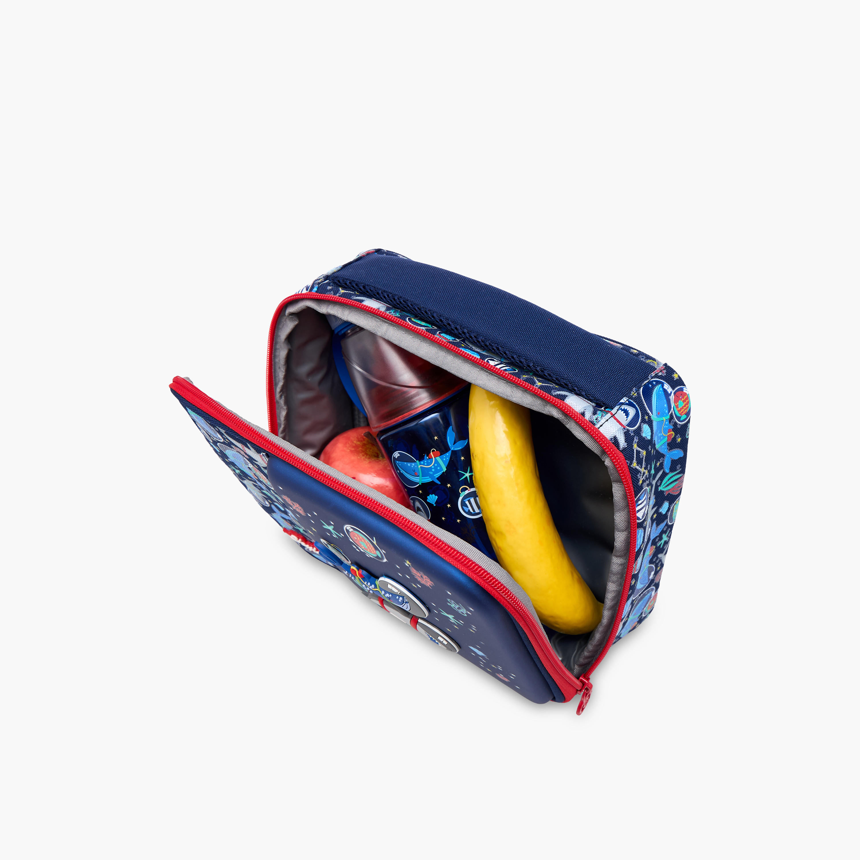 Skylar Astronaut Shark Print Lunch Bag with Zip Closure-school-lunchessentials-lunchbags-image-9