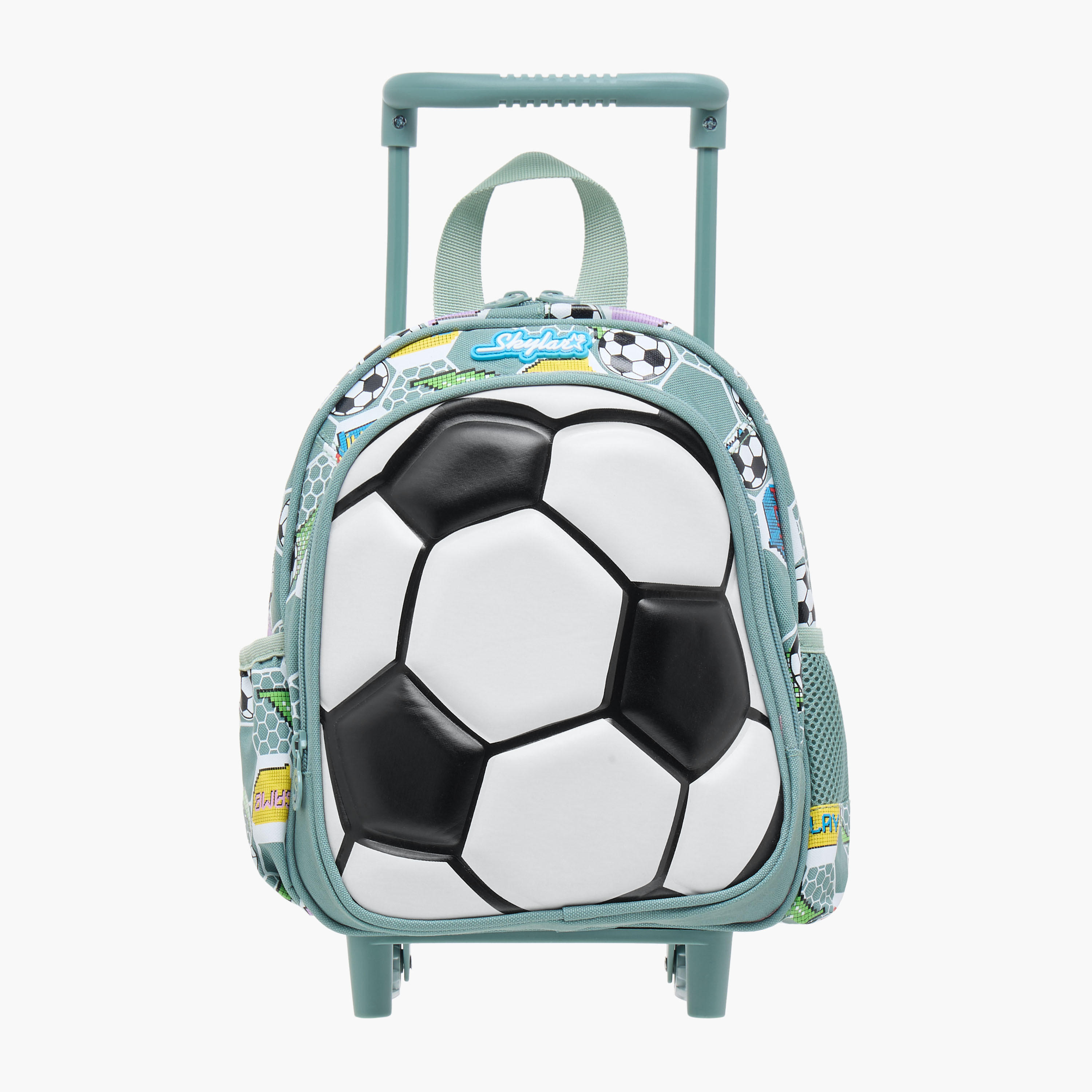 Skylar 3D Football Textured Trolley Bag for Boys 2-5 Years with Retractable Handle-school-bagsandbackpacks-trolleybags-image-1