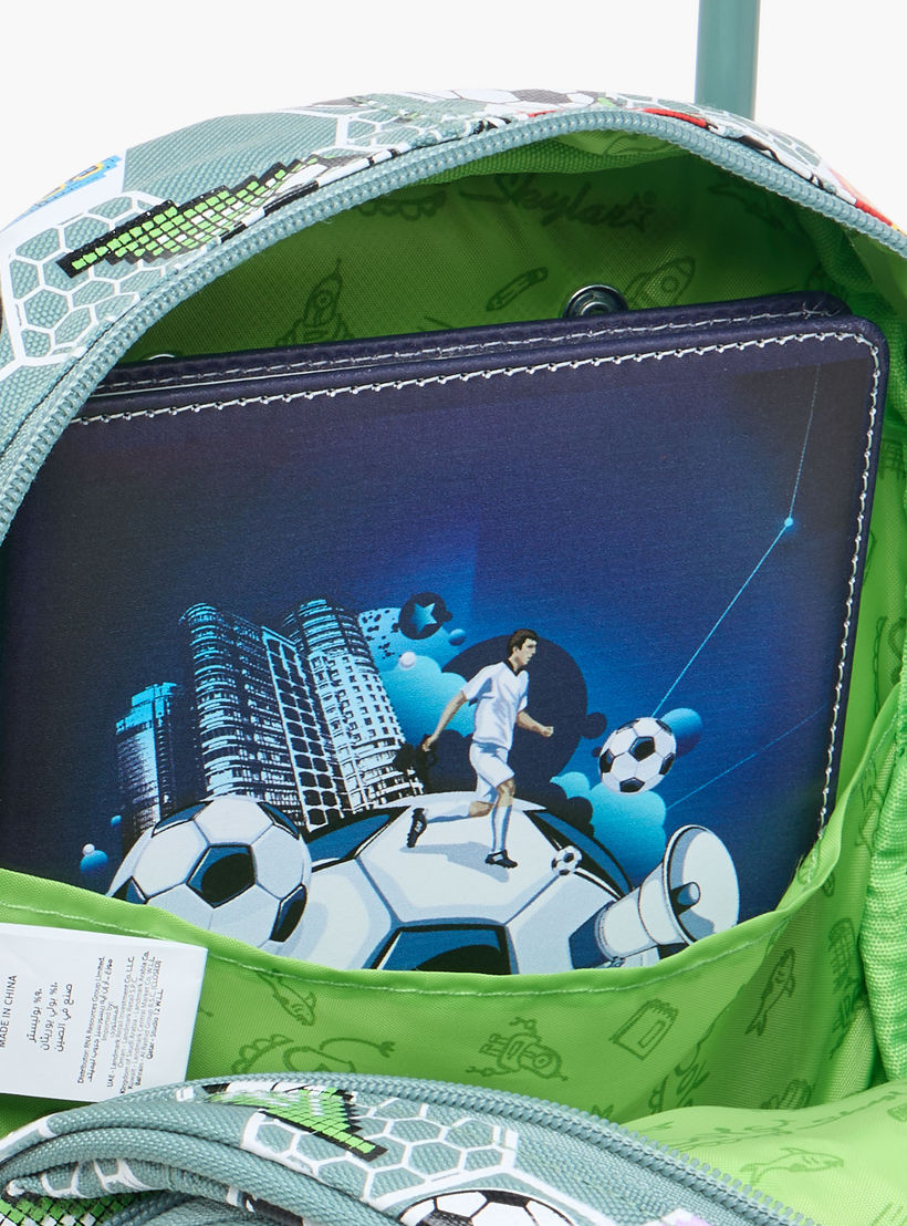 Skylar 3D Football Textured Trolley Bag for Boys 2-5 Years with Retractable Handle-school-bagsandbackpacks-trolleybags-image-10