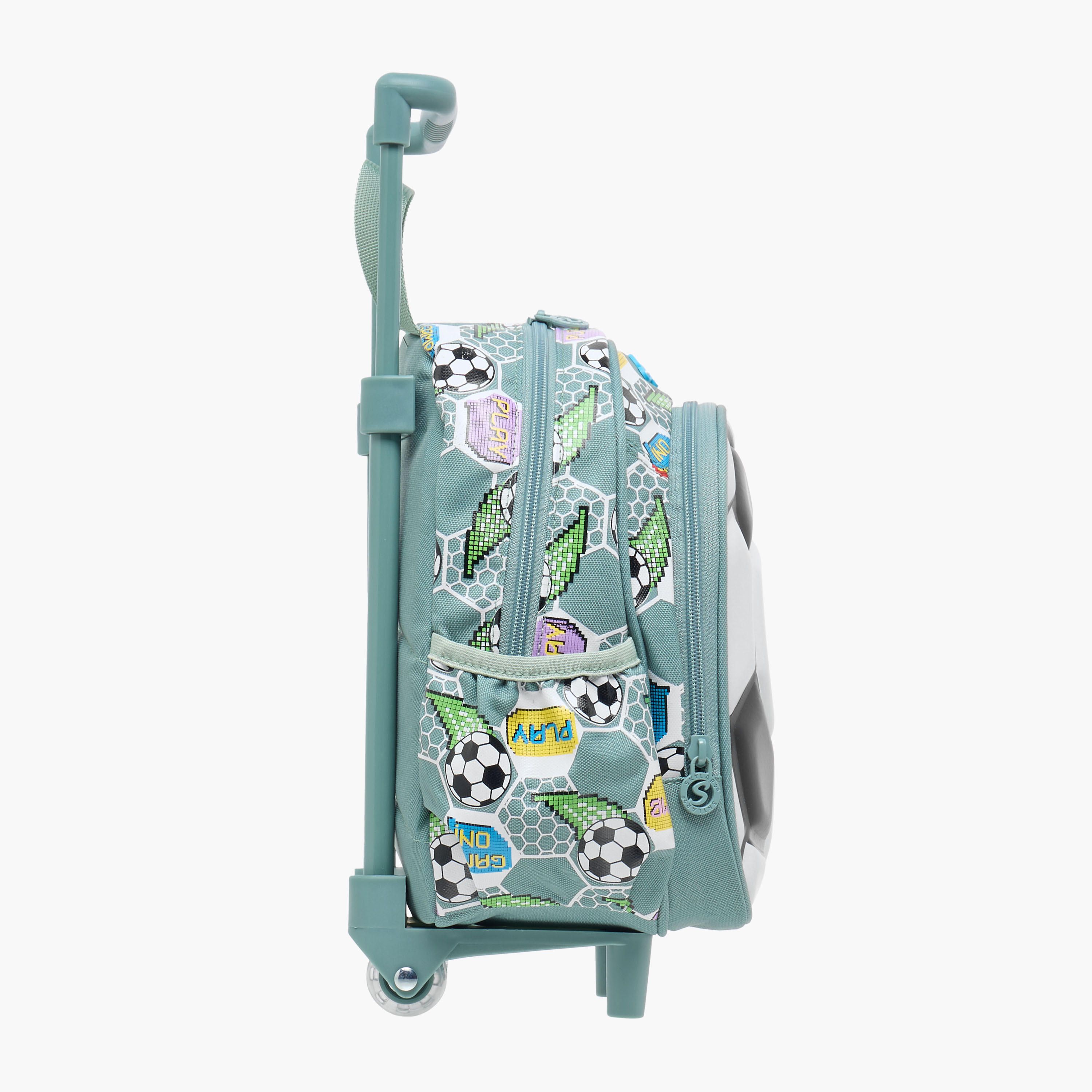 Skylar 3D Football Textured Trolley Bag for Boys 2-5 Years with Retractable Handle-school-bagsandbackpacks-trolleybags-image-4