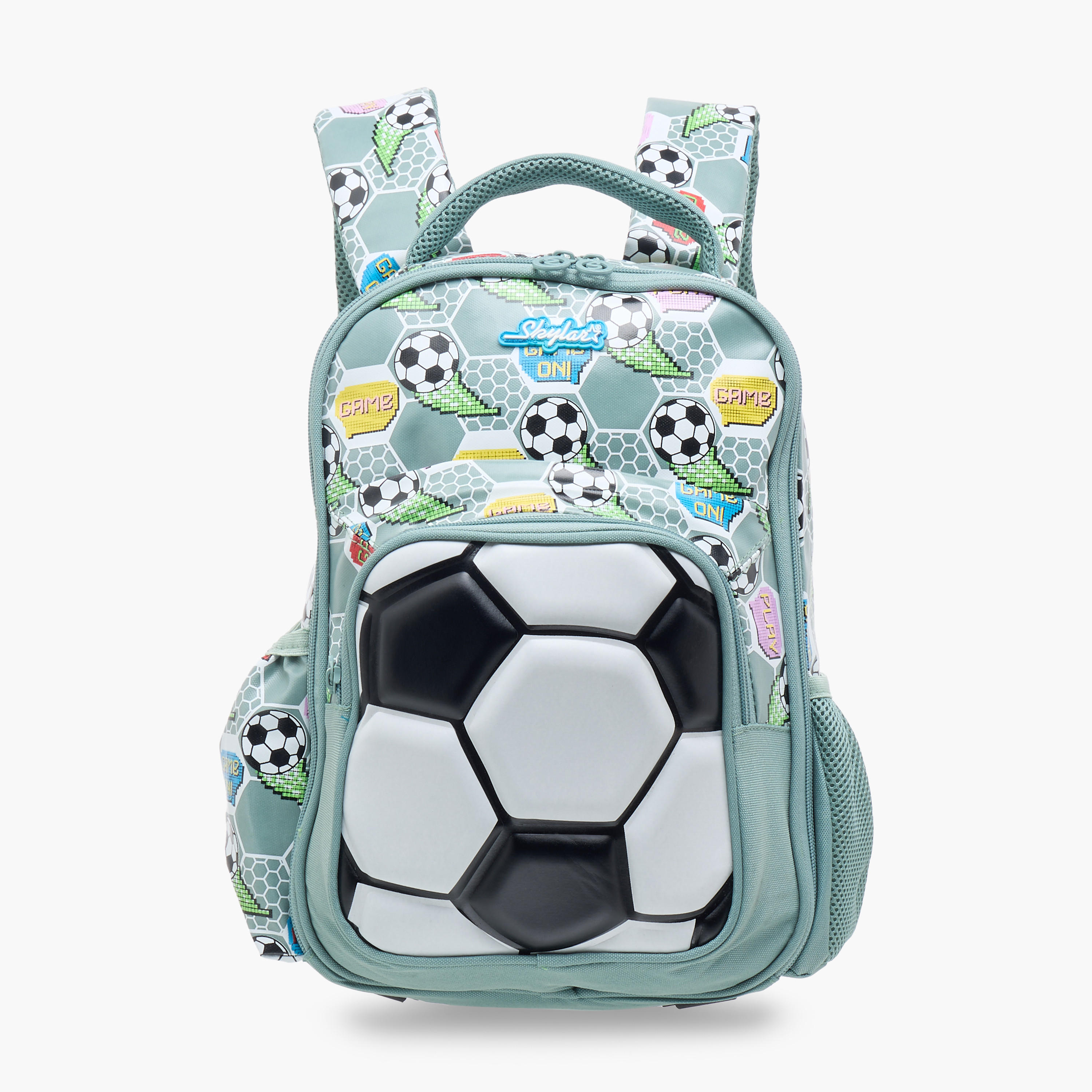 Skylar 3D Football Print Backpack with Adjustable Straps and Zip Closure - 24x12x36 cms-school-bagsandbackpacks-backpacks-image-1