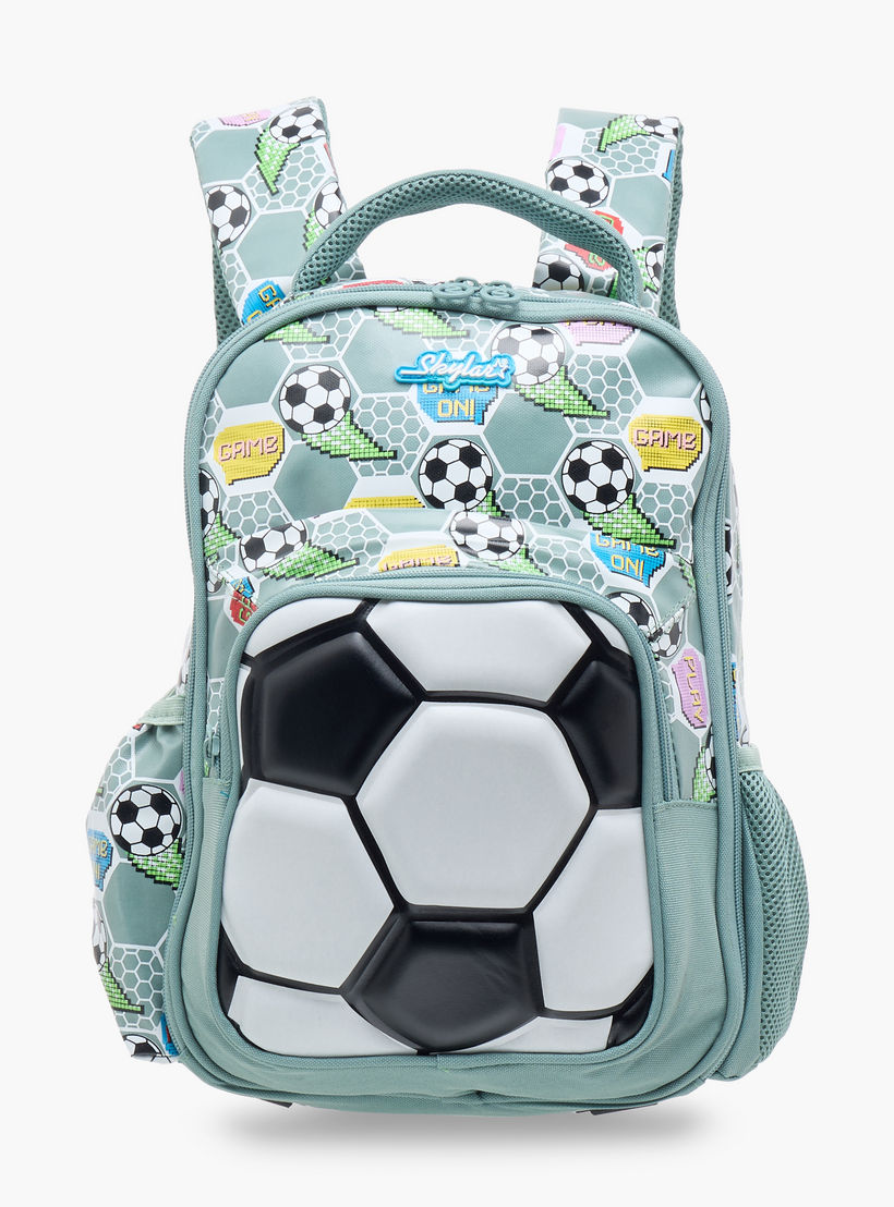 Skylar 3D Football Print Backpack with Adjustable Straps and Zip Closure - 24x12x36 cms-school-bagsandbackpacks-backpacks-image-1