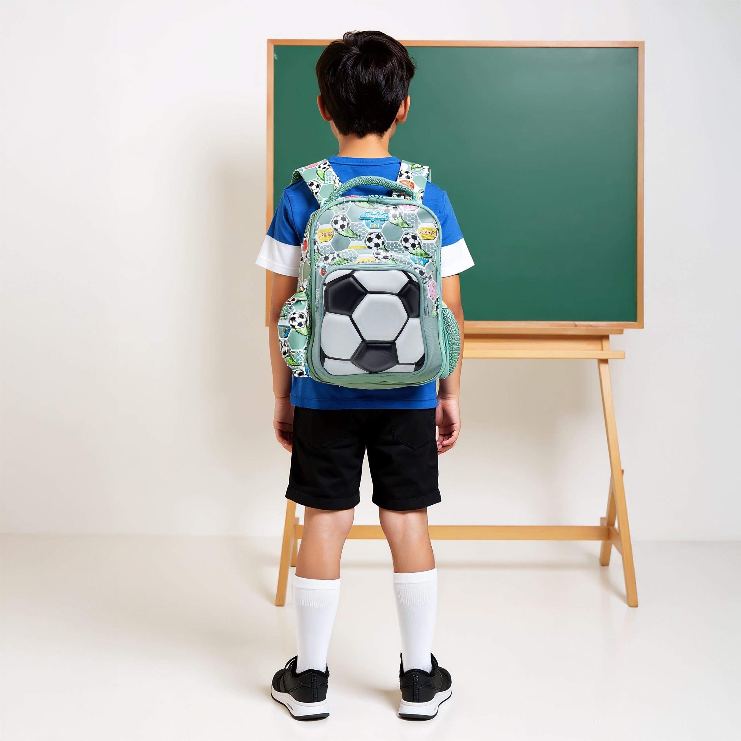 Skylar 3D Football Print Backpack with Adjustable Straps and Zip Closure - 24x12x36 cms-school-bagsandbackpacks-backpacks-image-2