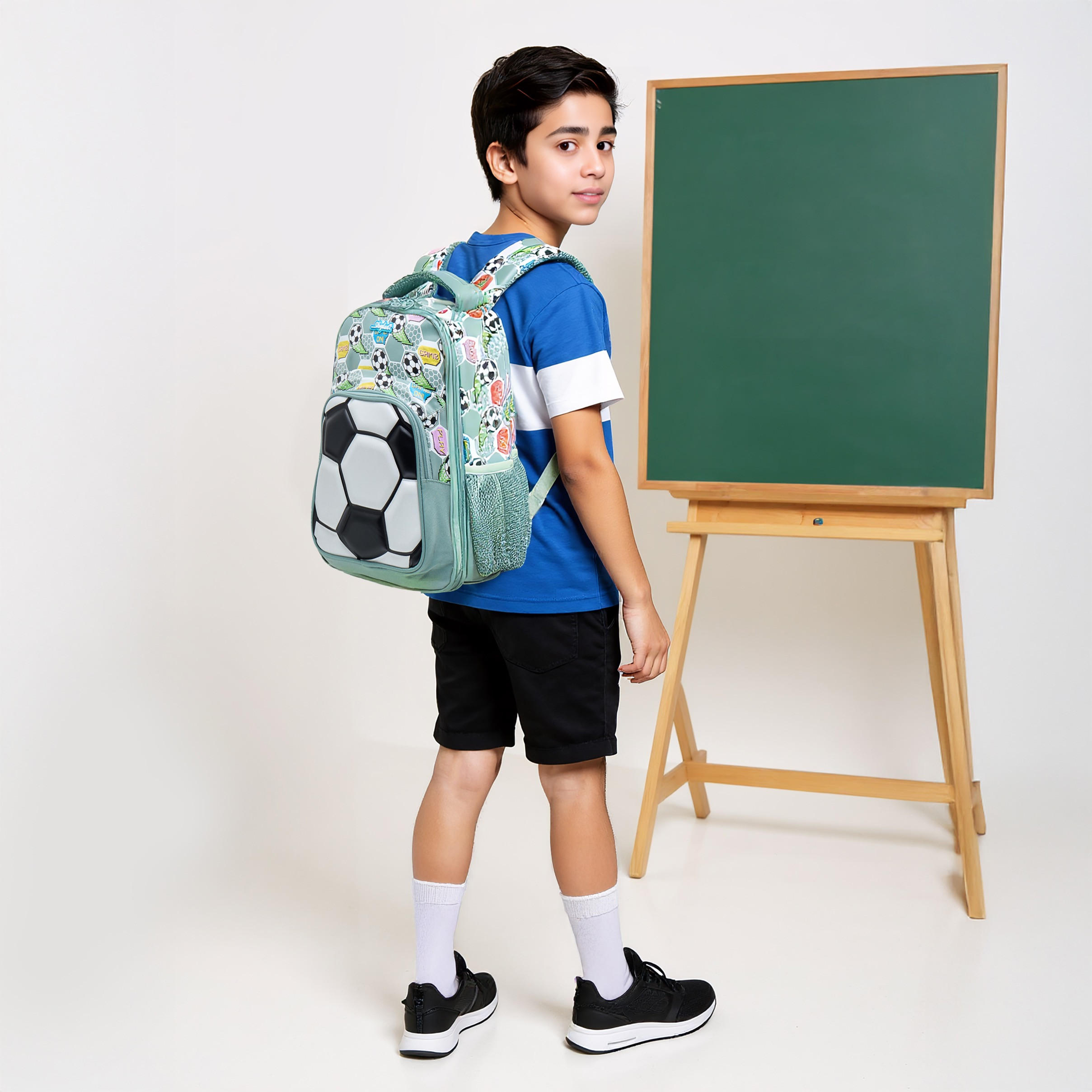 Skylar 3D Football Print Backpack with Adjustable Straps and Zip Closure - 24x12x36 cms-school-bagsandbackpacks-backpacks-image-3