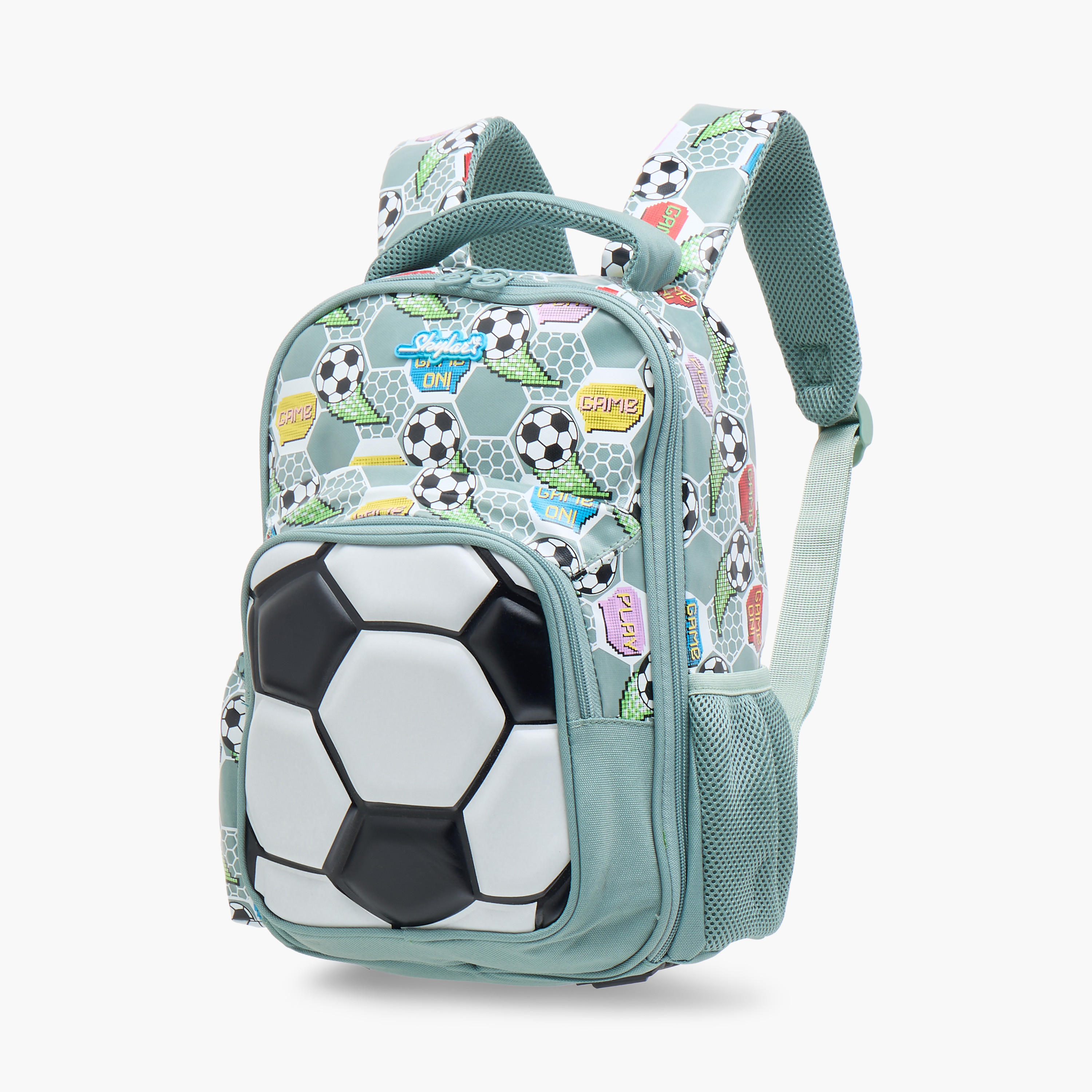 Skylar 3D Football Print Backpack with Adjustable Straps and Zip Closure - 24x12x36 cms-school-bagsandbackpacks-backpacks-image-4