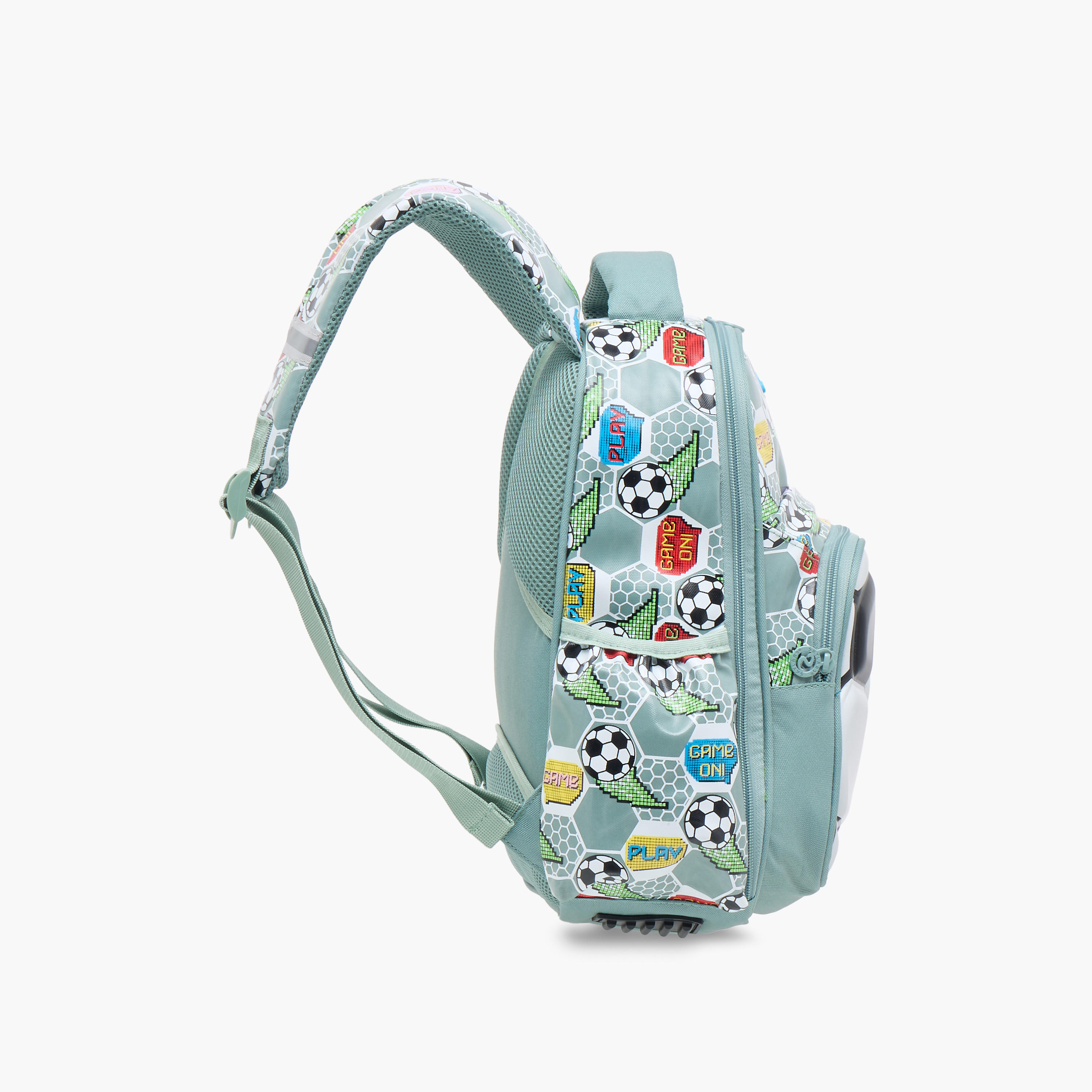 Skylar 3D Football Print Backpack with Adjustable Straps and Zip Closure - 24x12x36 cms-school-bagsandbackpacks-backpacks-image-5