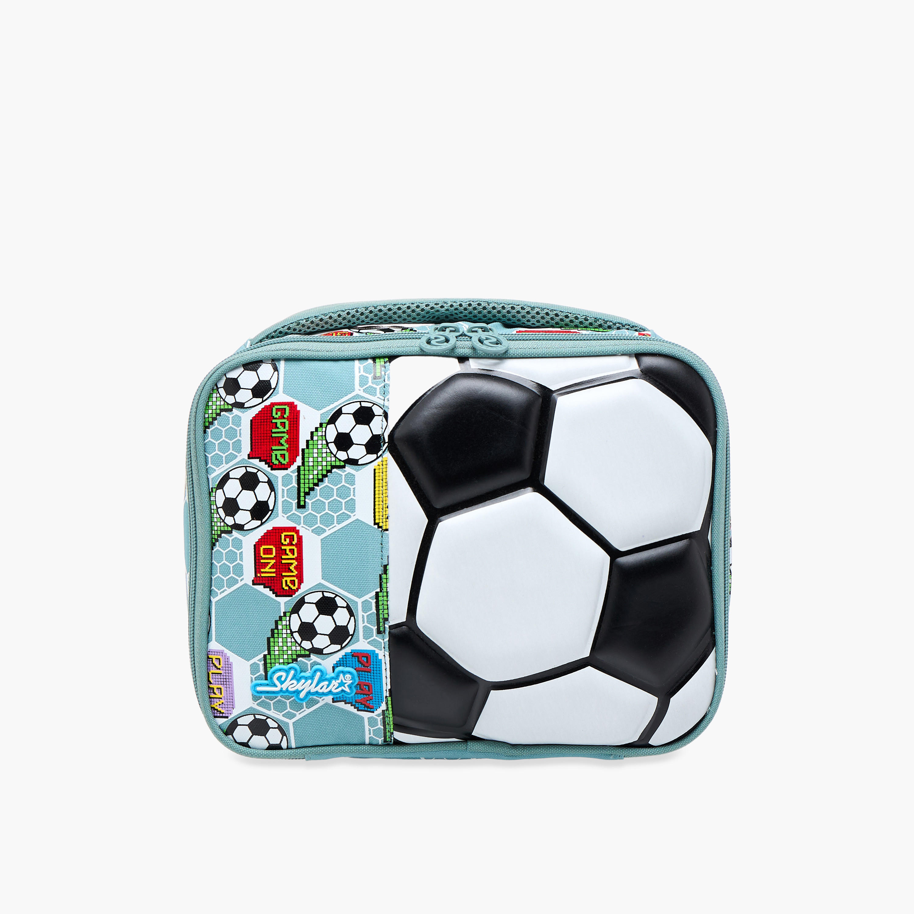 Skylar 3D Football Print Lunch Bag with Zip Closure-school-lunchessentials-lunchbags-image-1