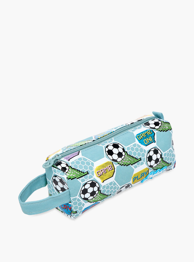 Skylar Football Print Pencil Case with Zip Closure-school-stationery-pencilcases-image-2