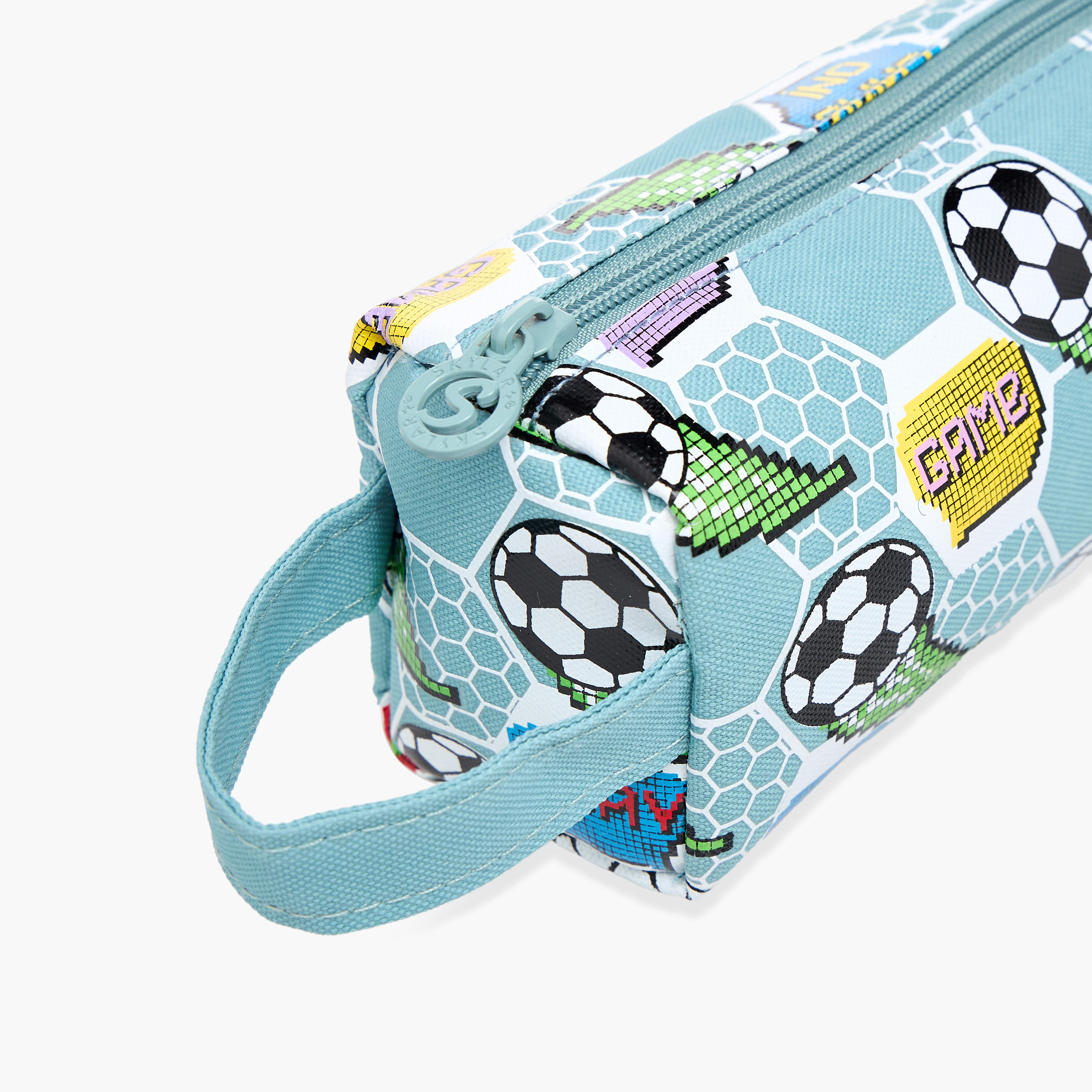 Skylar Football Print Pencil Case with Zip Closure-school-stationery-pencilcases-image-3