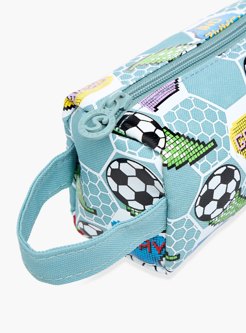Skylar Football Print Pencil Case with Zip Closure-school-stationery-pencilcases-image-3