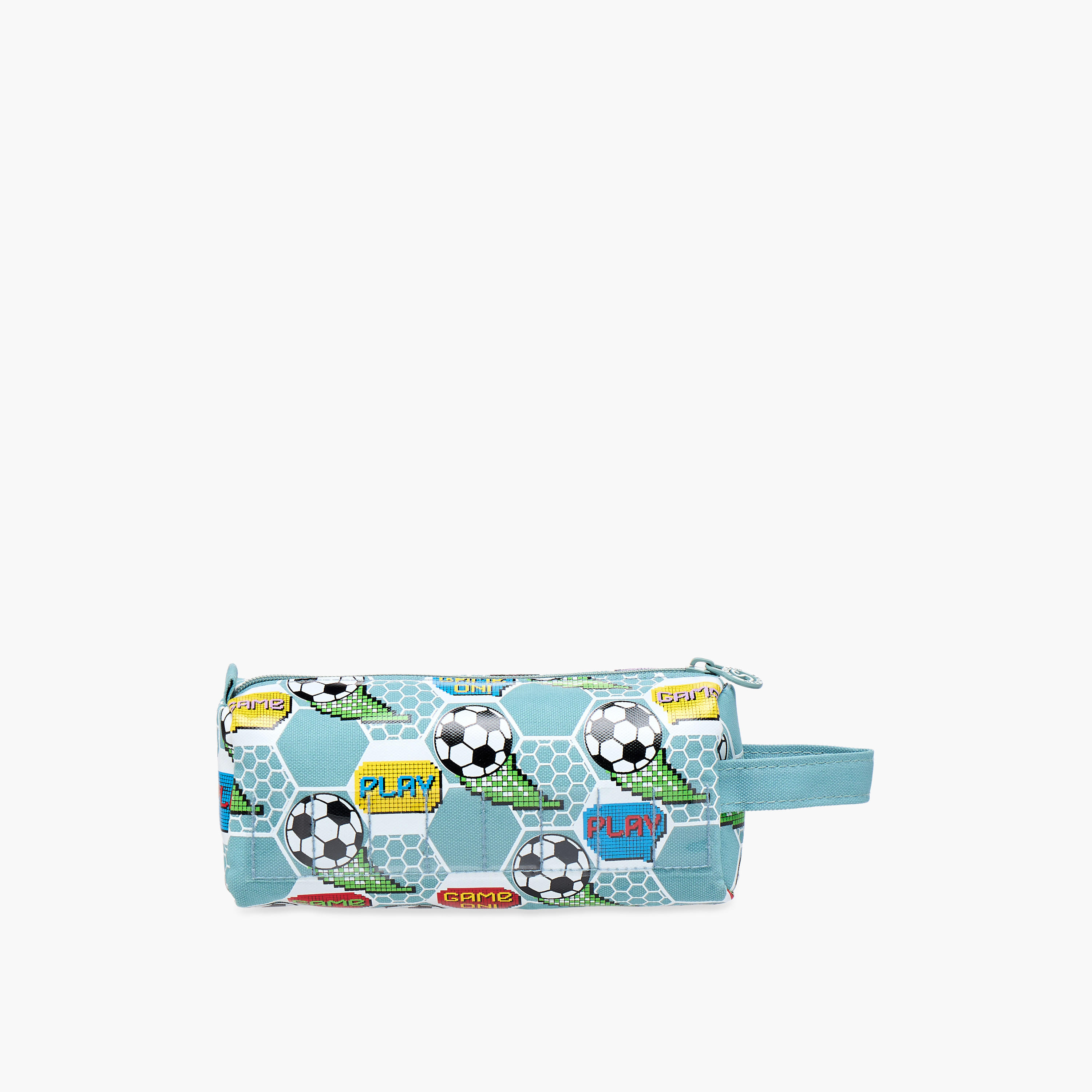 Skylar Football Print Pencil Case with Zip Closure-school-stationery-pencilcases-image-4