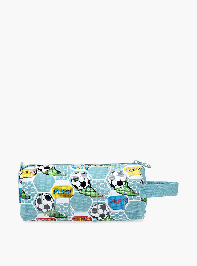 Skylar Football Print Pencil Case with Zip Closure-school-stationery-pencilcases-image-4