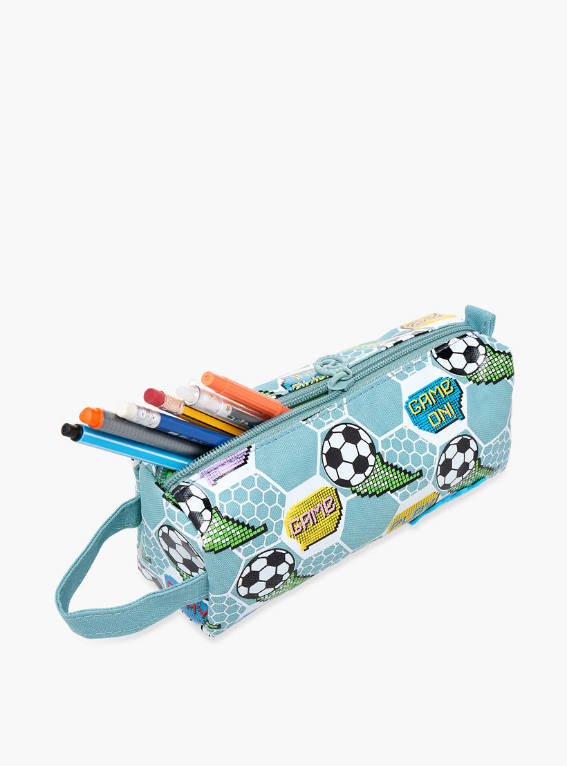 Skylar Football Print Pencil Case with Zip Closure-school-stationery-pencilcases-image-6