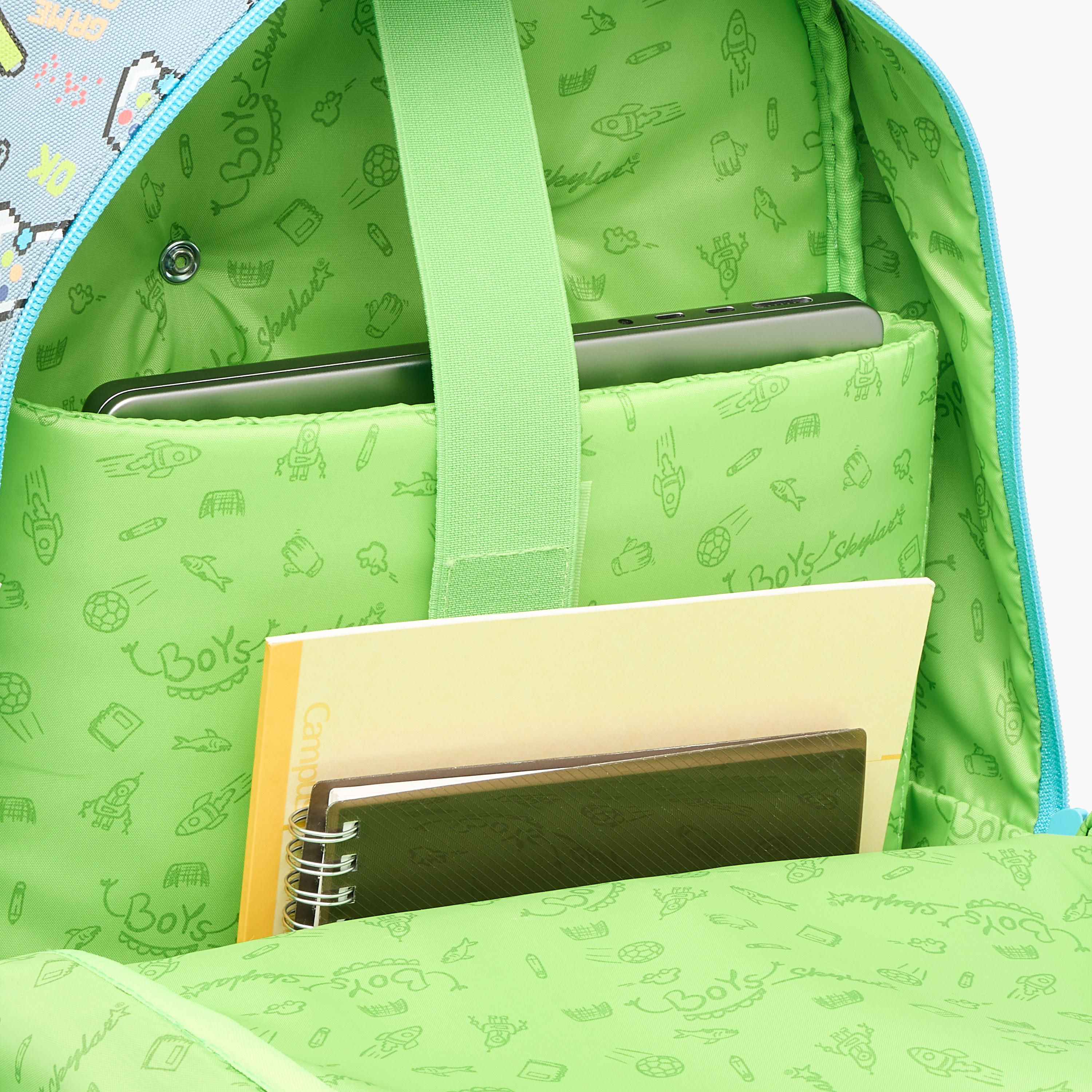 Skylar Gaming Print Trolley Backpack with Retractable Handle - 25x10x21 cms-school-bagsandbackpacks-trolleybags-image-15