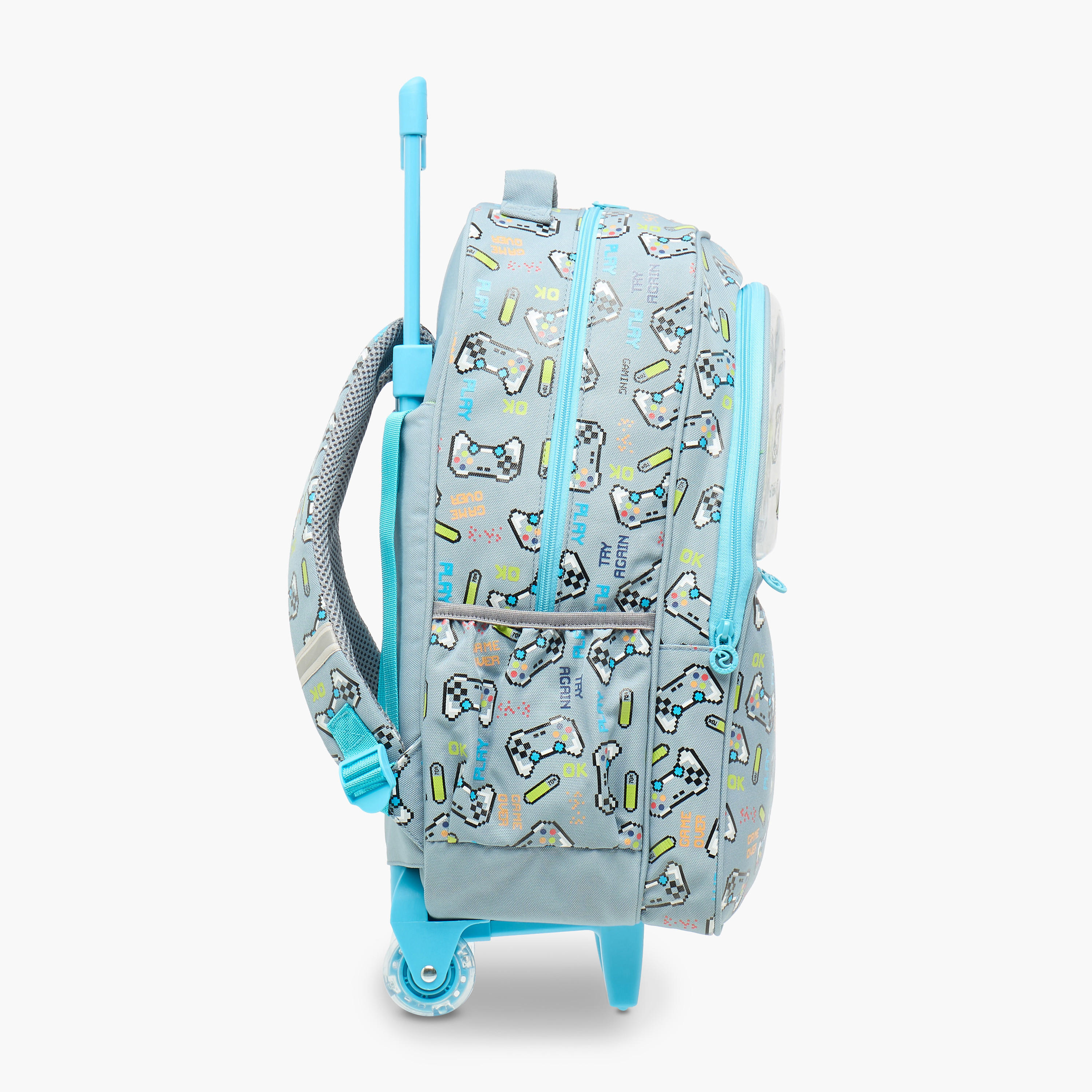 Skylar Gaming Print Trolley Backpack with Retractable Handle - 25x10x21 cms-school-bagsandbackpacks-trolleybags-image-3