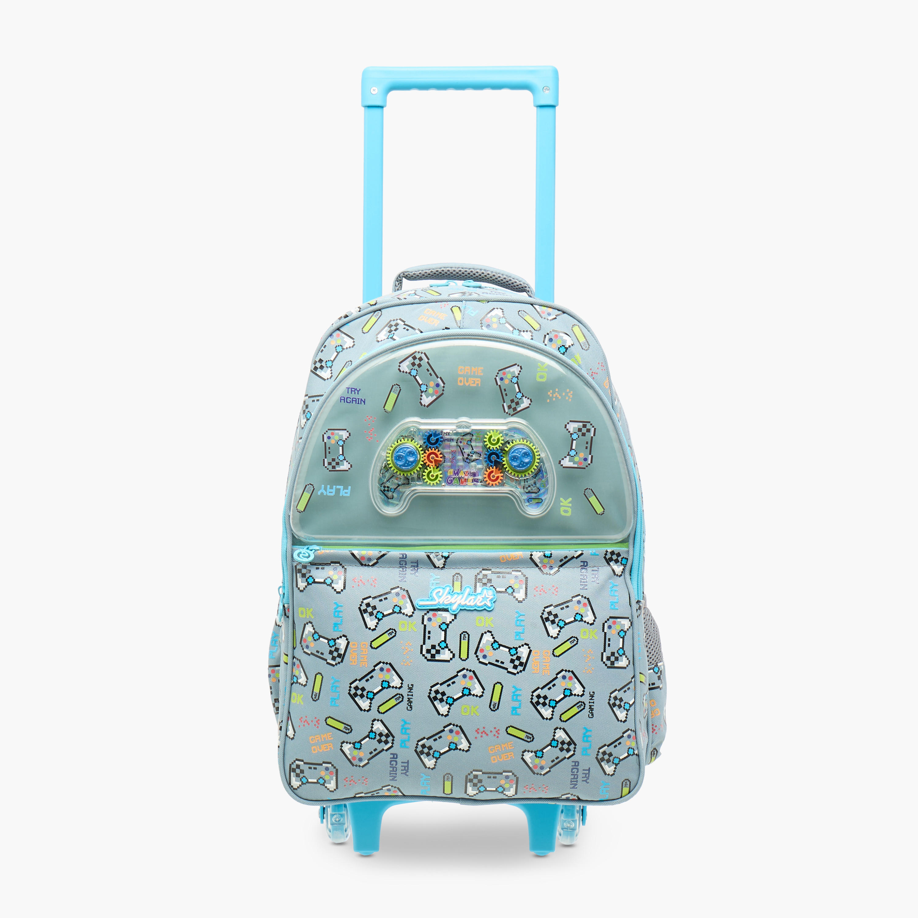 Skylar Gaming Print Trolley Backpack with Retractable Handle - 25x10x21 cms-school-bagsandbackpacks-trolleybags-image-7