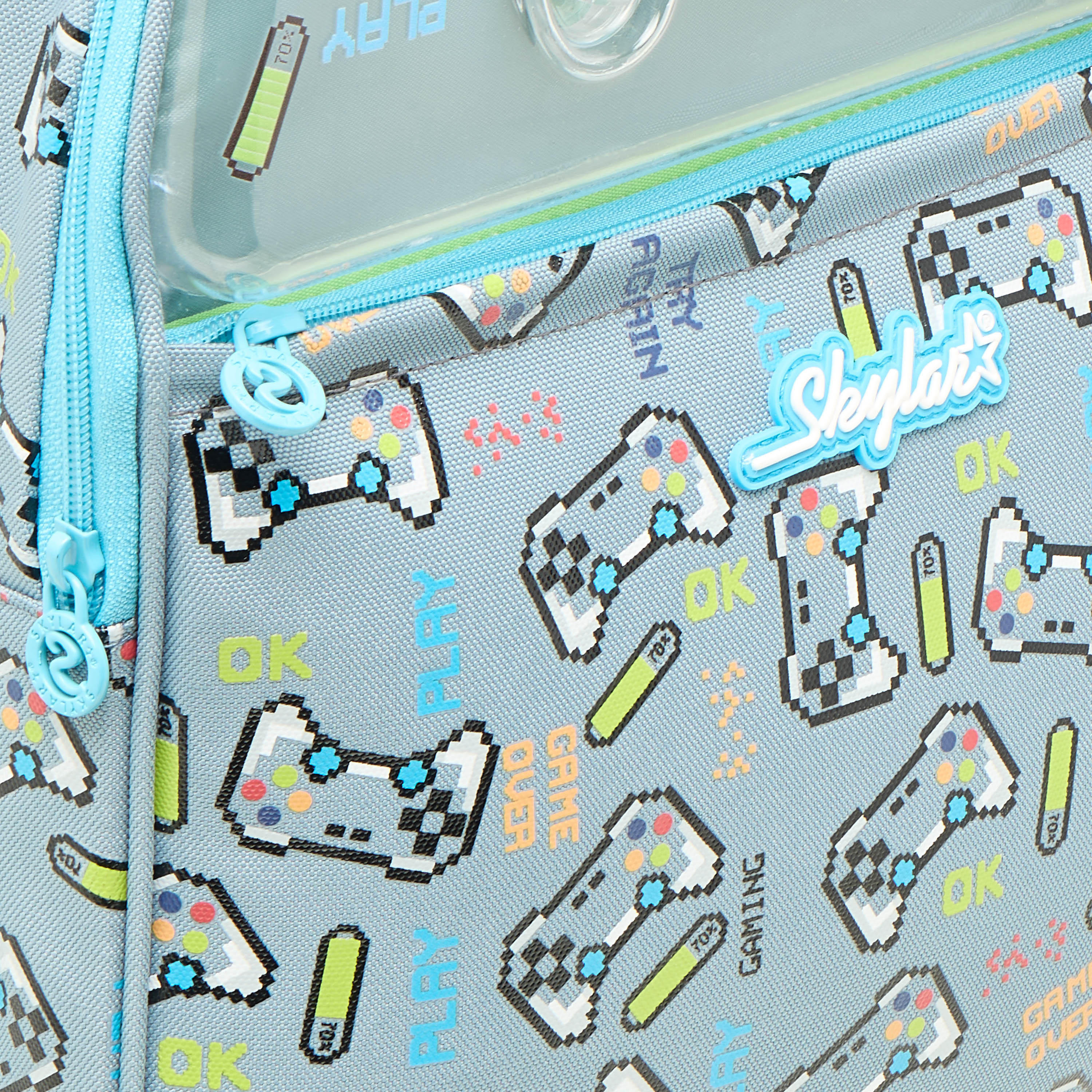 Skylar Gaming Print Trolley Backpack with Retractable Handle - 25x10x21 cms-school-bagsandbackpacks-trolleybags-image-9