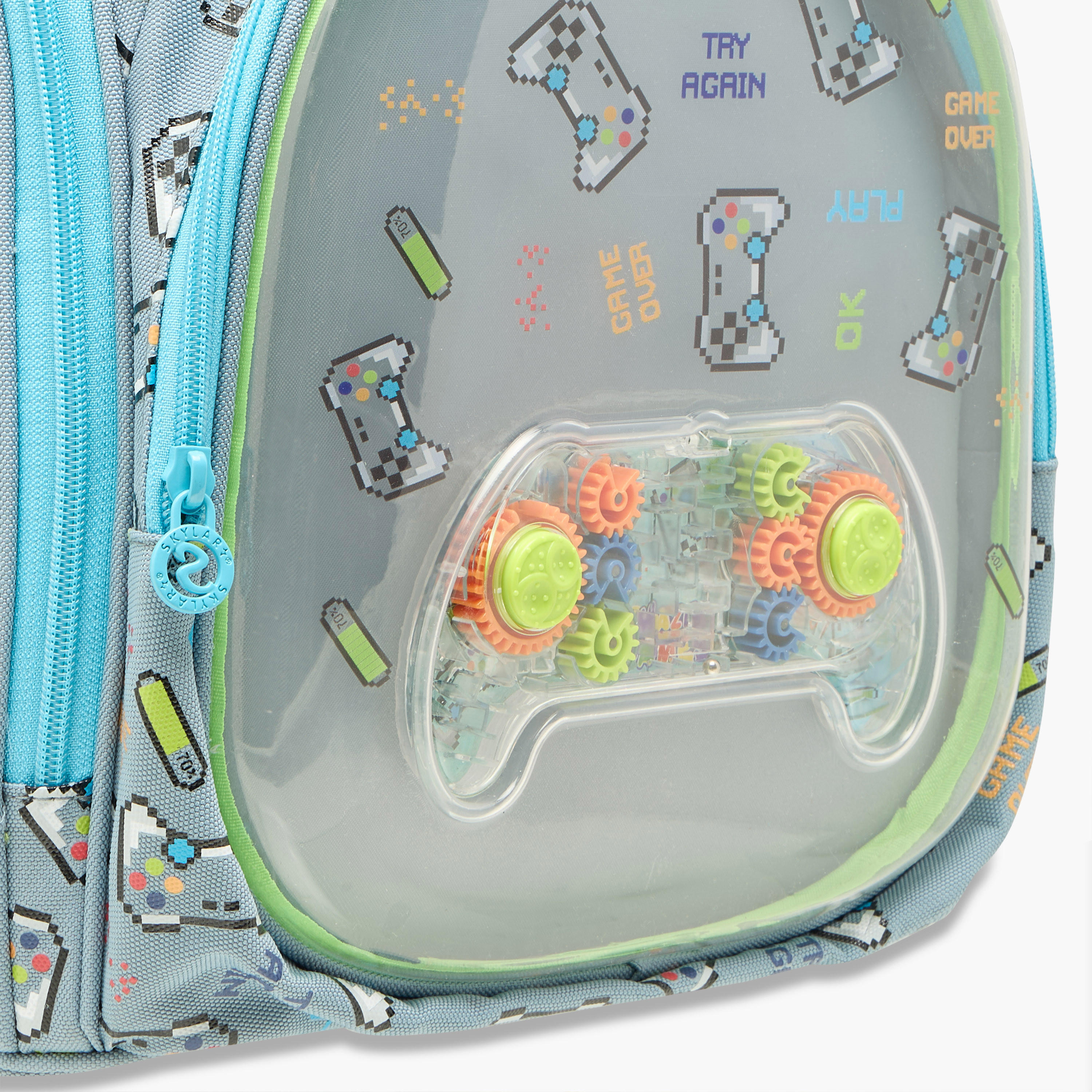 Skylar Gamer Print Backpack with Adjustable Straps and Zip Closure - 21x10x10 cms-school-bagsandbackpacks-backpacks-image-6
