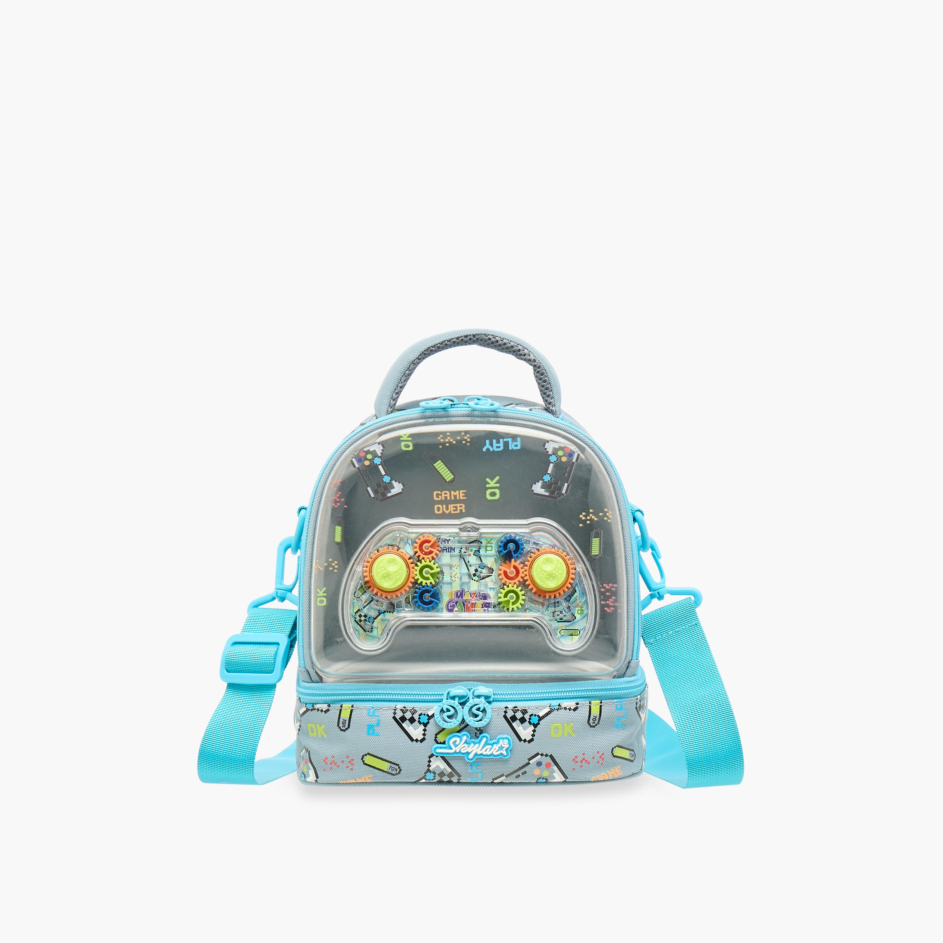Skylar Gamer Print Lunch Bag with Zip Closure-school-lunchessentials-lunchbags-image-1