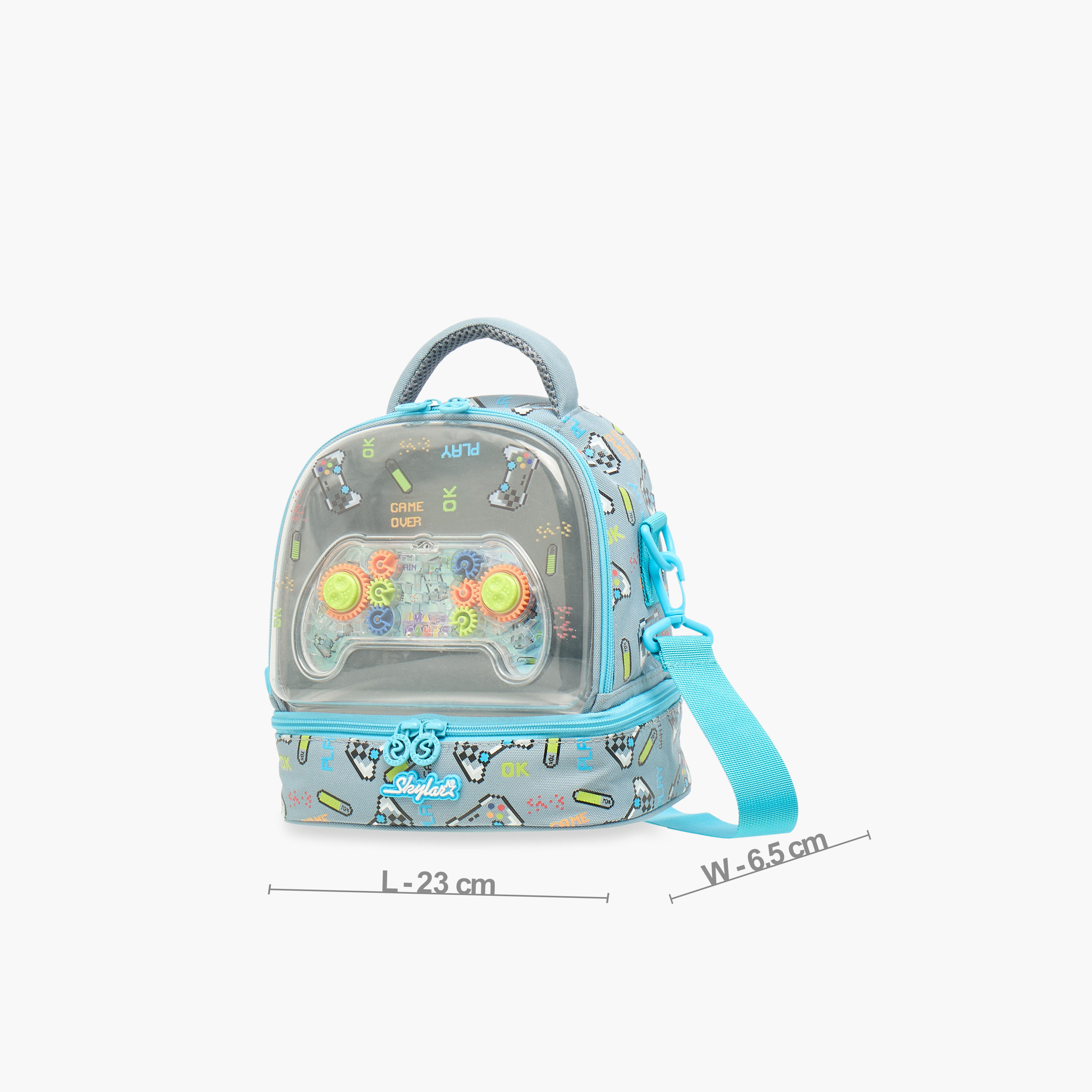 Skylar Gamer Print Lunch Bag with Zip Closure-school-lunchessentials-lunchbags-image-2