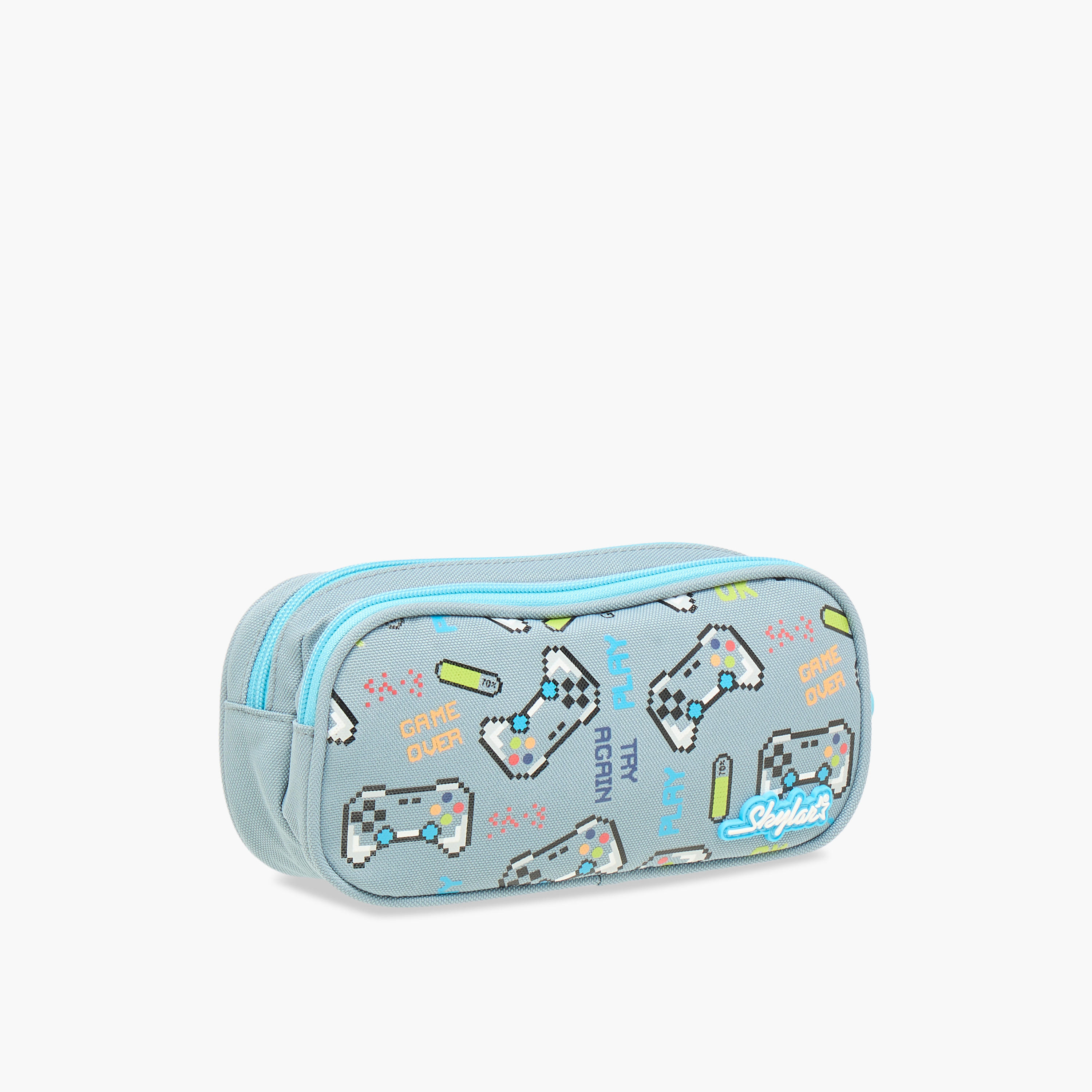 Skylar Gaming Print Pencil Pouch with Zip Closure-school-stationery-pencilcases-image-2