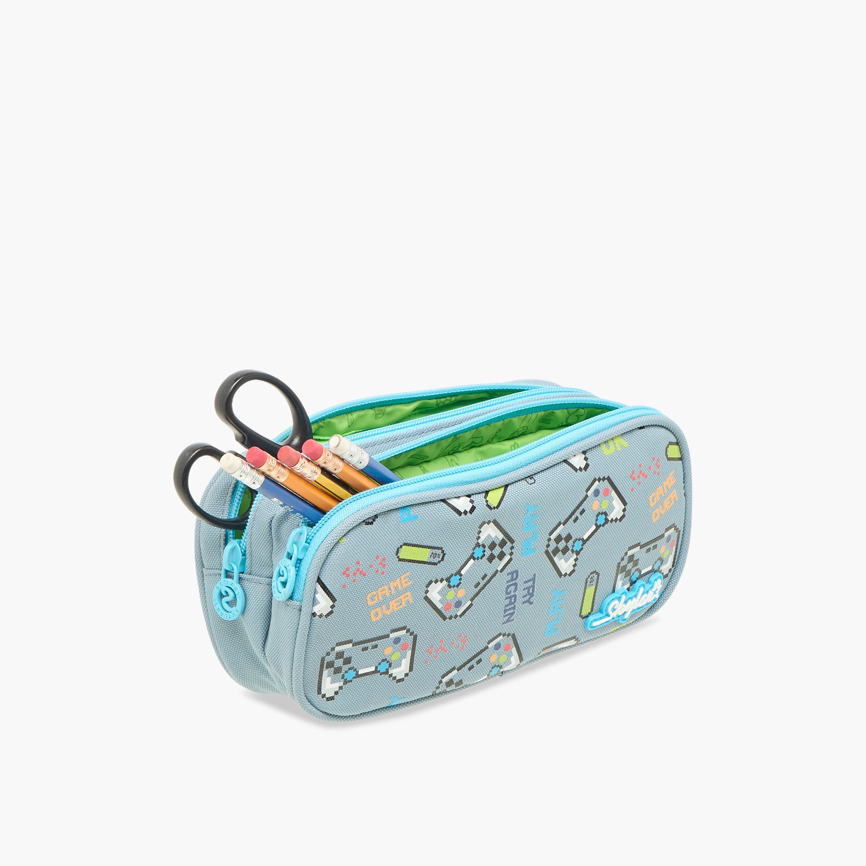 Skylar Gaming Print Pencil Pouch with Zip Closure-school-stationery-pencilcases-image-5
