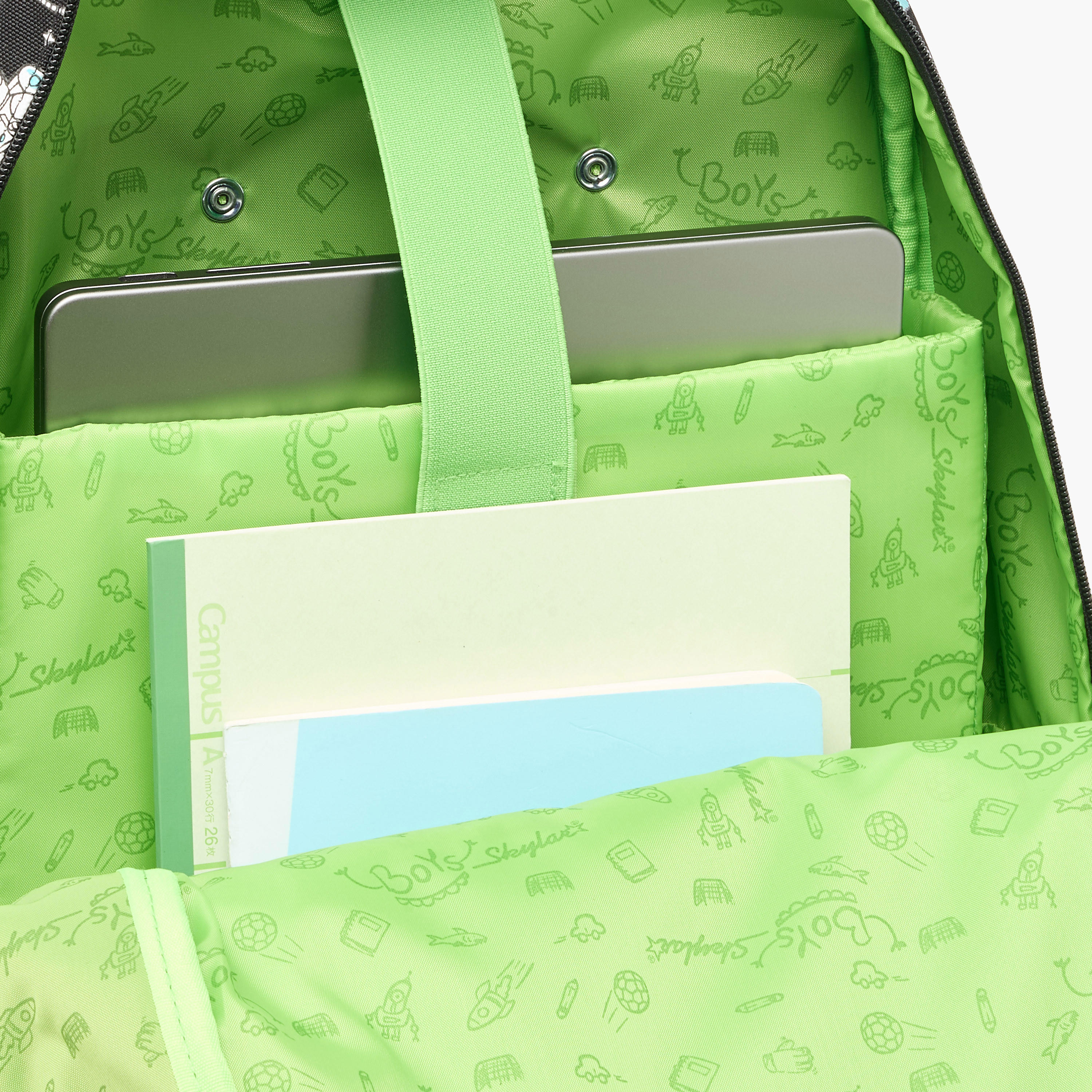 Skylar Astronaut Glow-in-the-Dark Print Trolley Backpack with Retractable Handle - 27x14x21 cms-school-bagsandbackpacks-trolleybags-image-16