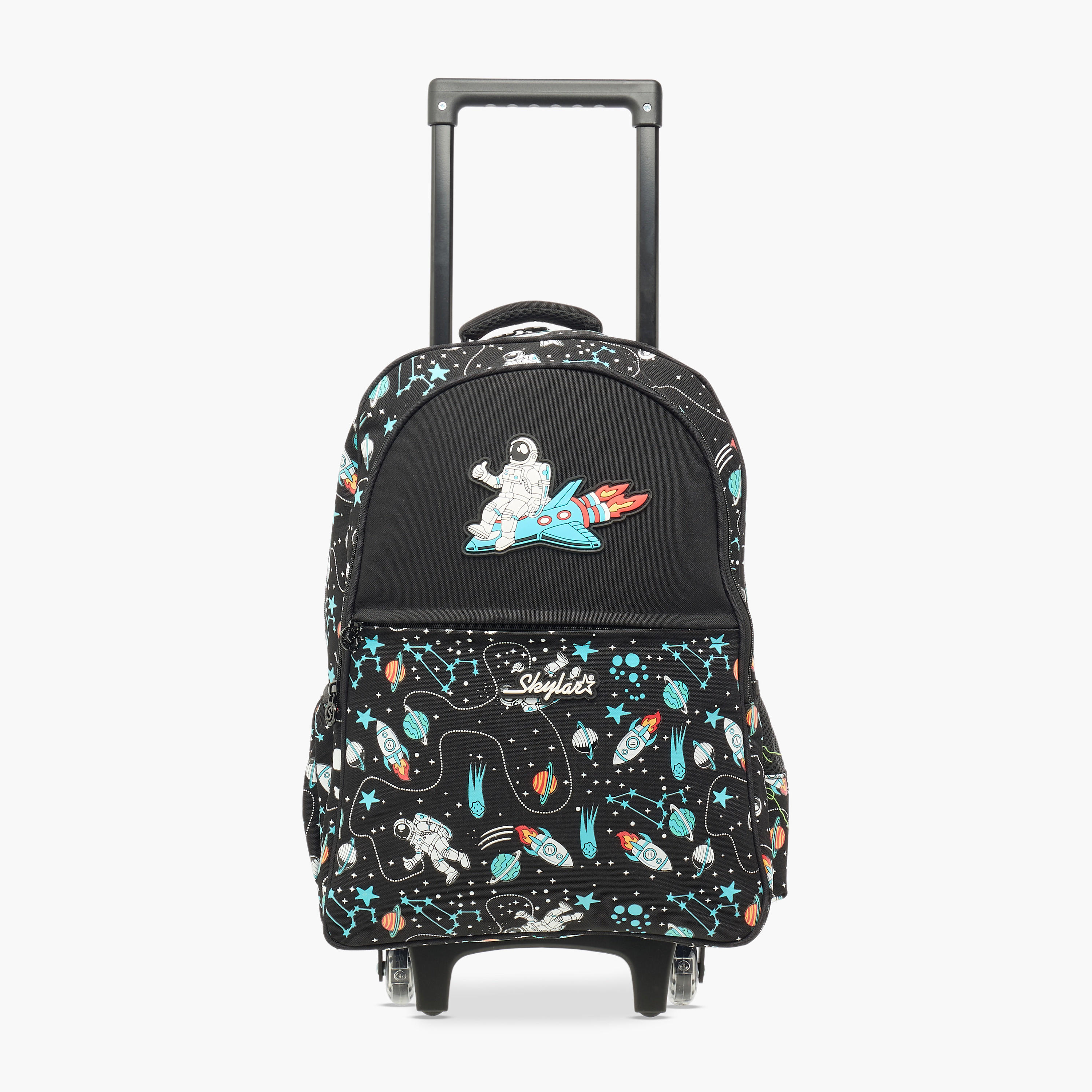 Skylar Astronaut Glow-in-the-Dark Print Trolley Backpack with Retractable Handle - 27x14x21 cms-school-bagsandbackpacks-trolleybags-image-9