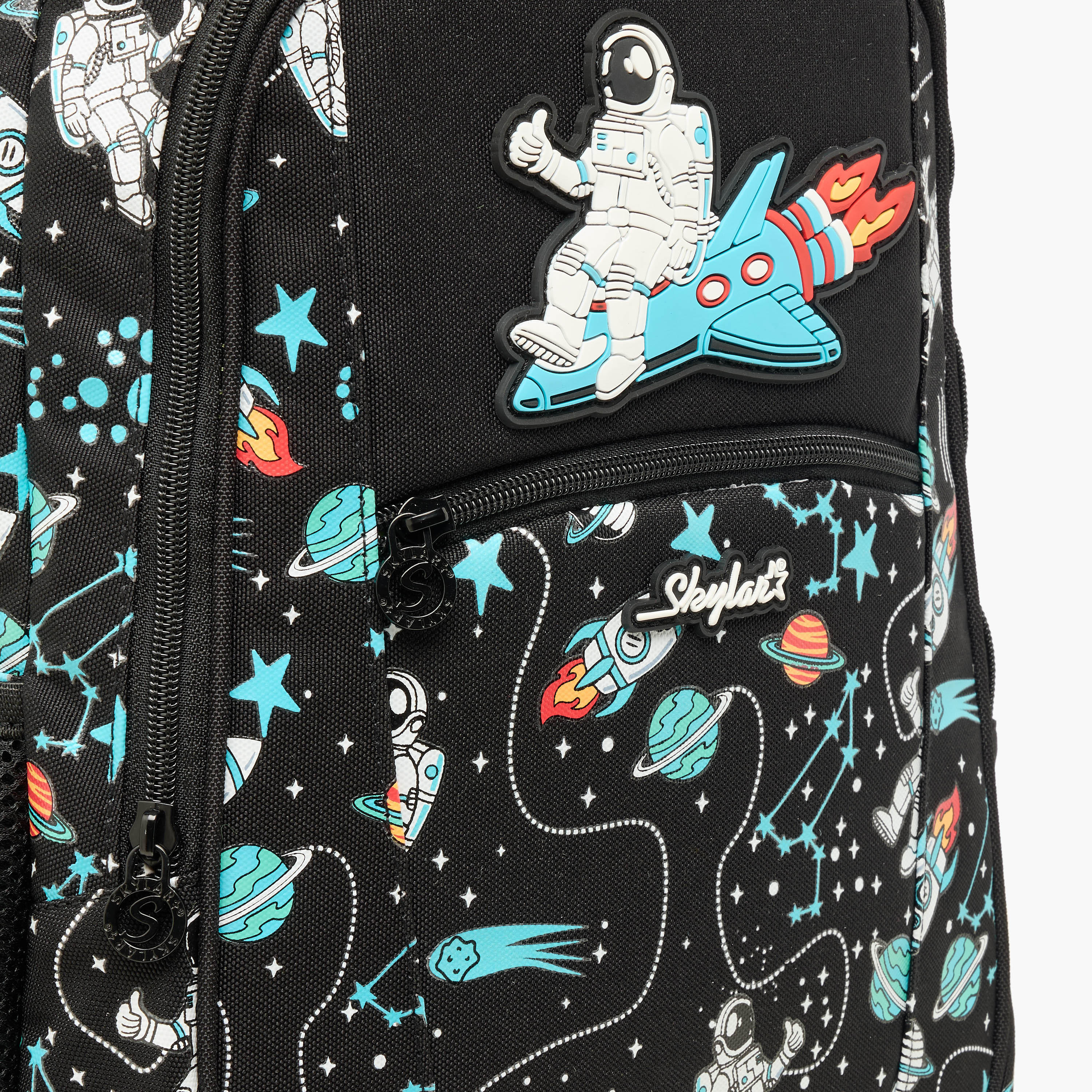 Skylar Astronaut Glow-in-the-Dark Print Backpack with Adjustable Straps and Zip Closure - 25x4x9 cms-school-bagsandbackpacks-backpacks-image-6