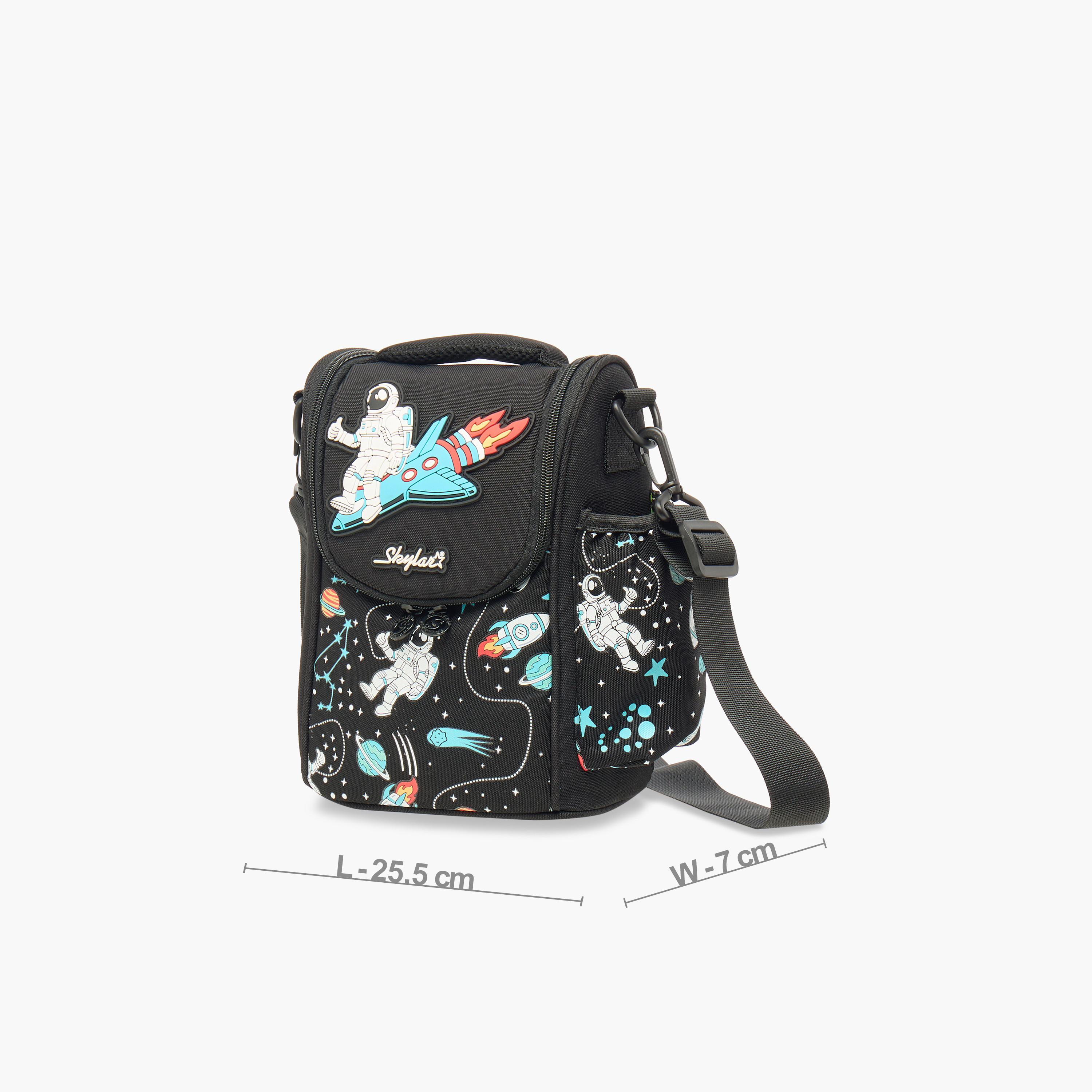 Skylar Astronaut Print Insulated Lunch Bag with Zip Closure-school-lunchessentials-lunchbags-image-2