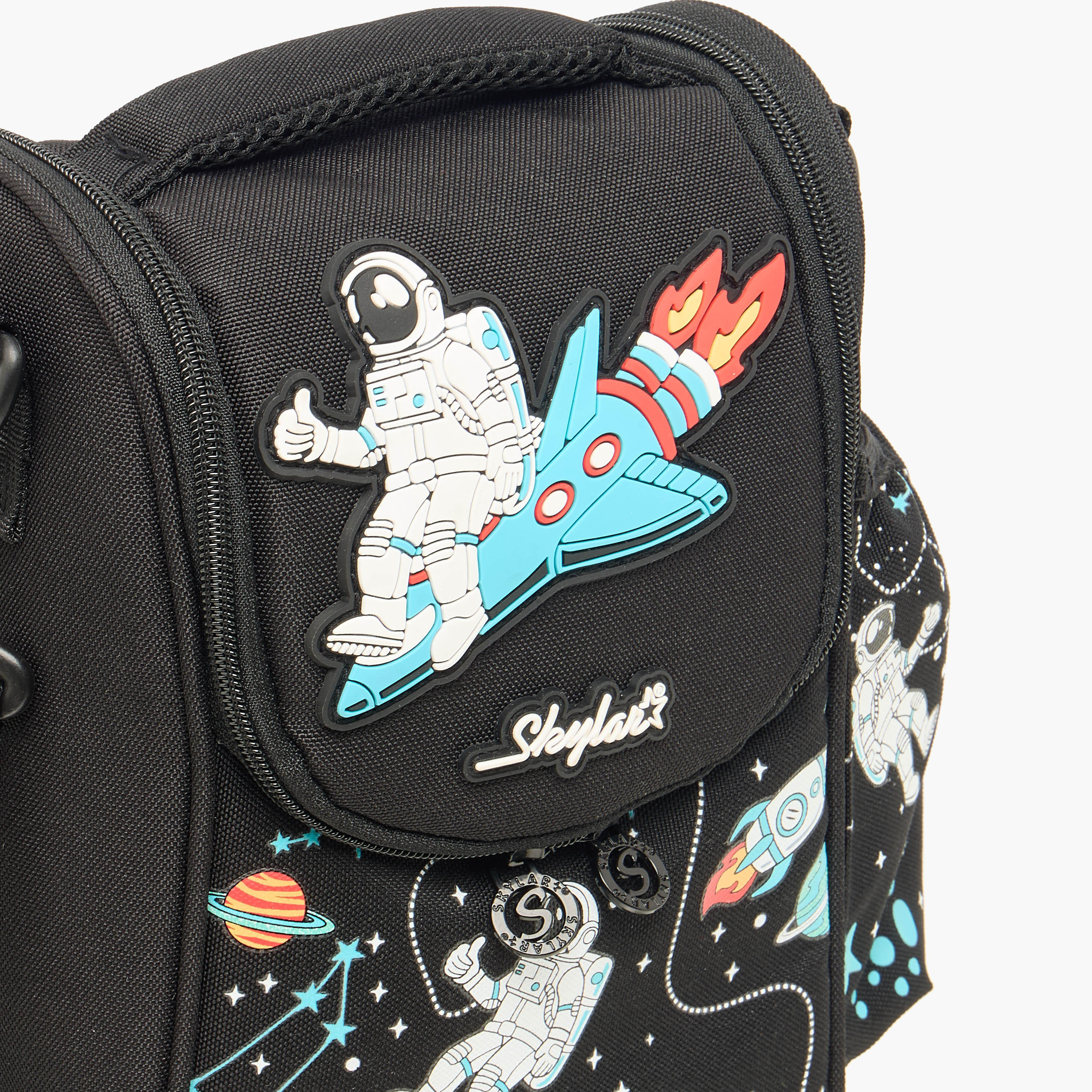 Skylar Astronaut Print Insulated Lunch Bag with Zip Closure-school-lunchessentials-lunchbags-image-5