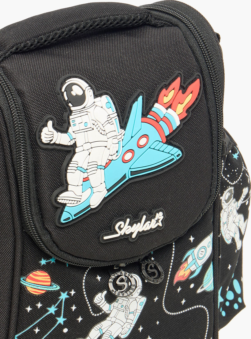 Skylar Astronaut Print Insulated Lunch Bag with Zip Closure-school-lunchessentials-lunchbags-image-5