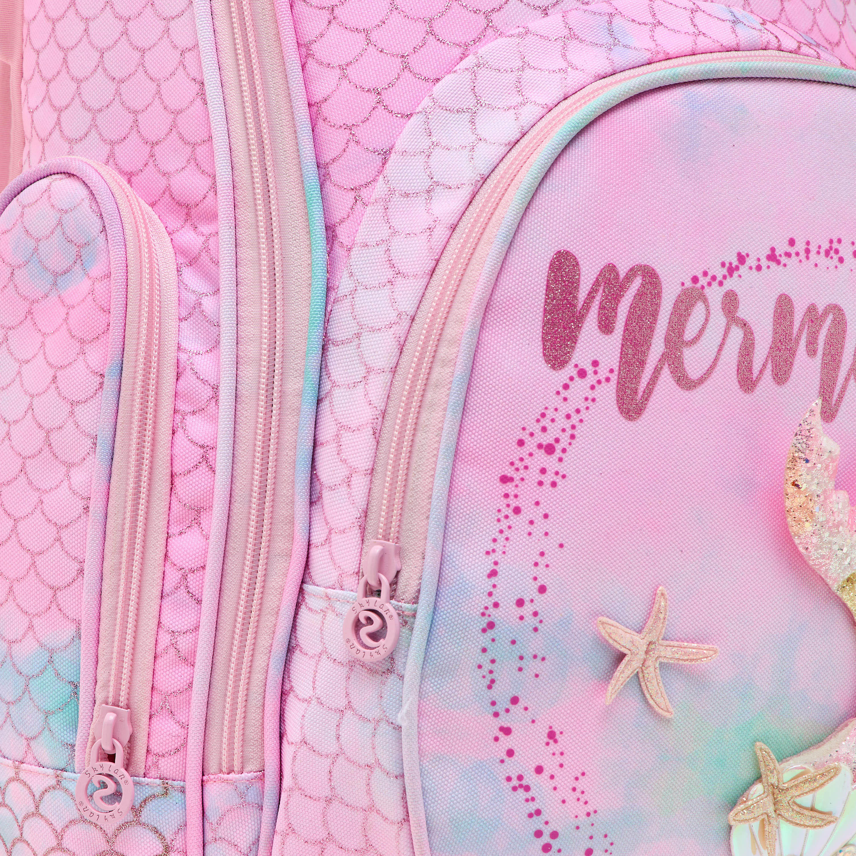 Skylar Mermaid Print Backpack with Adjustable Shoulder Straps and Zip Closure-school-bagsandbackpacks-backpacks-image-6