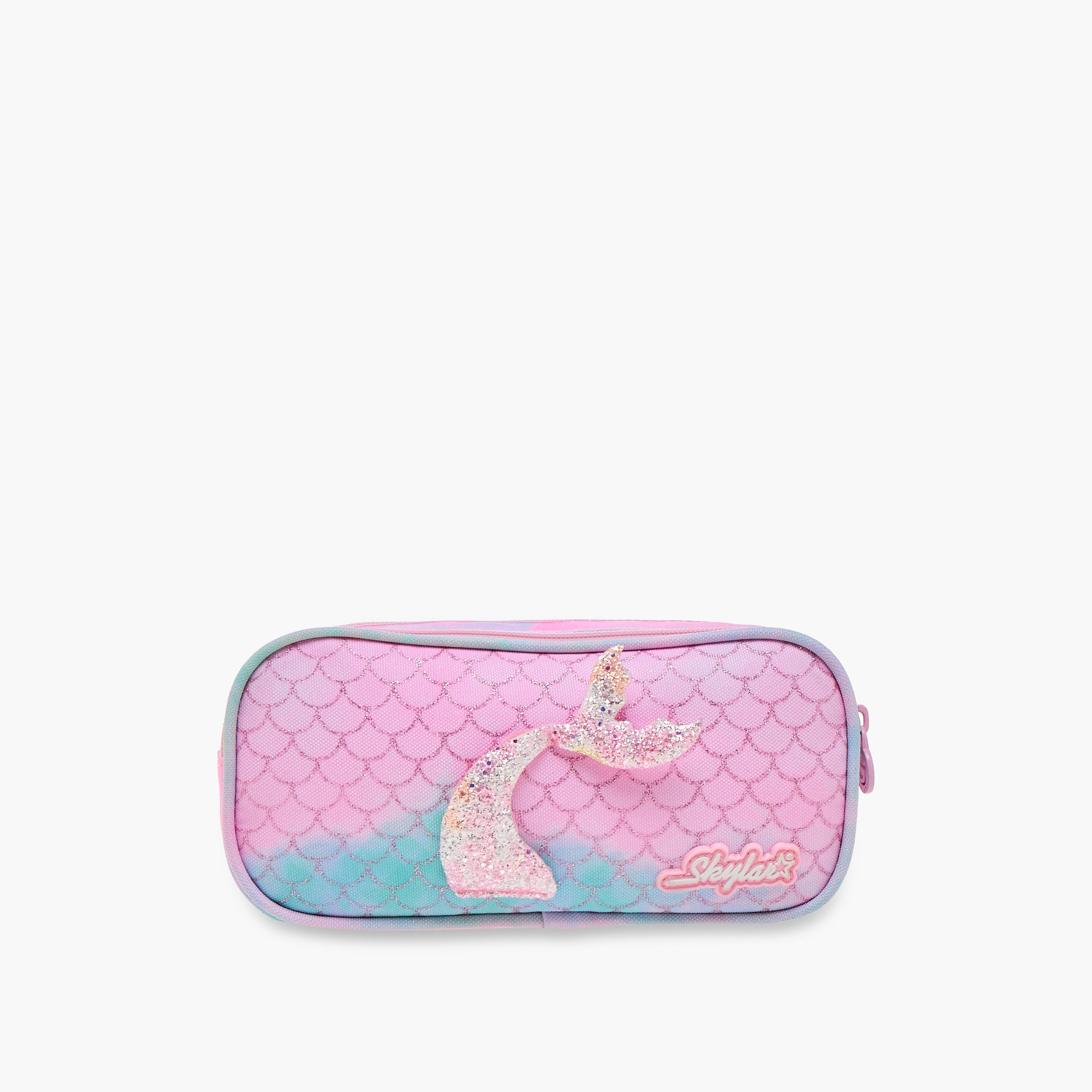 مقلمة بسحاب إغلاق وطبعات حورية البحر من سكايلر-school-stationery-pencilcases-image-1