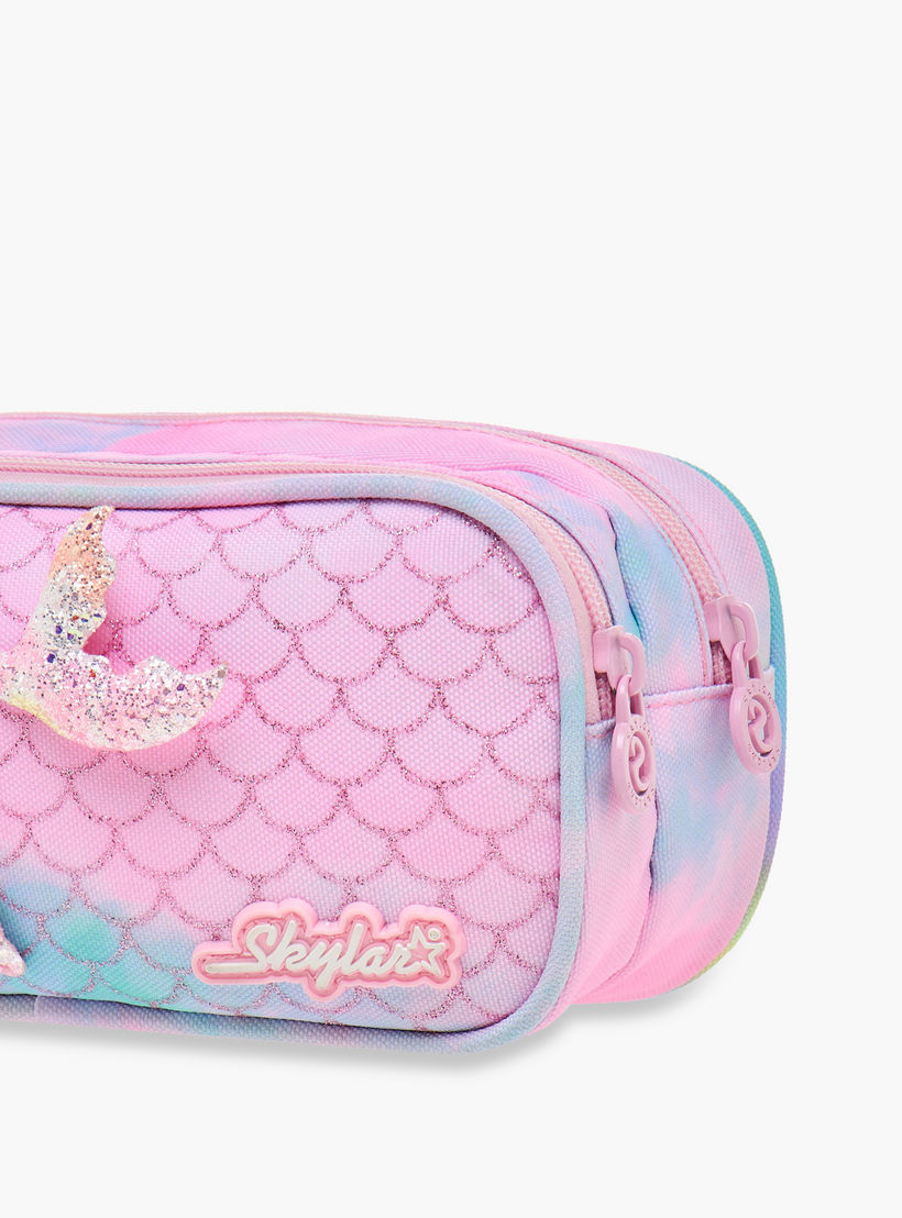 مقلمة بسحاب إغلاق وطبعات حورية البحر من سكايلر-school-stationery-pencilcases-image-5