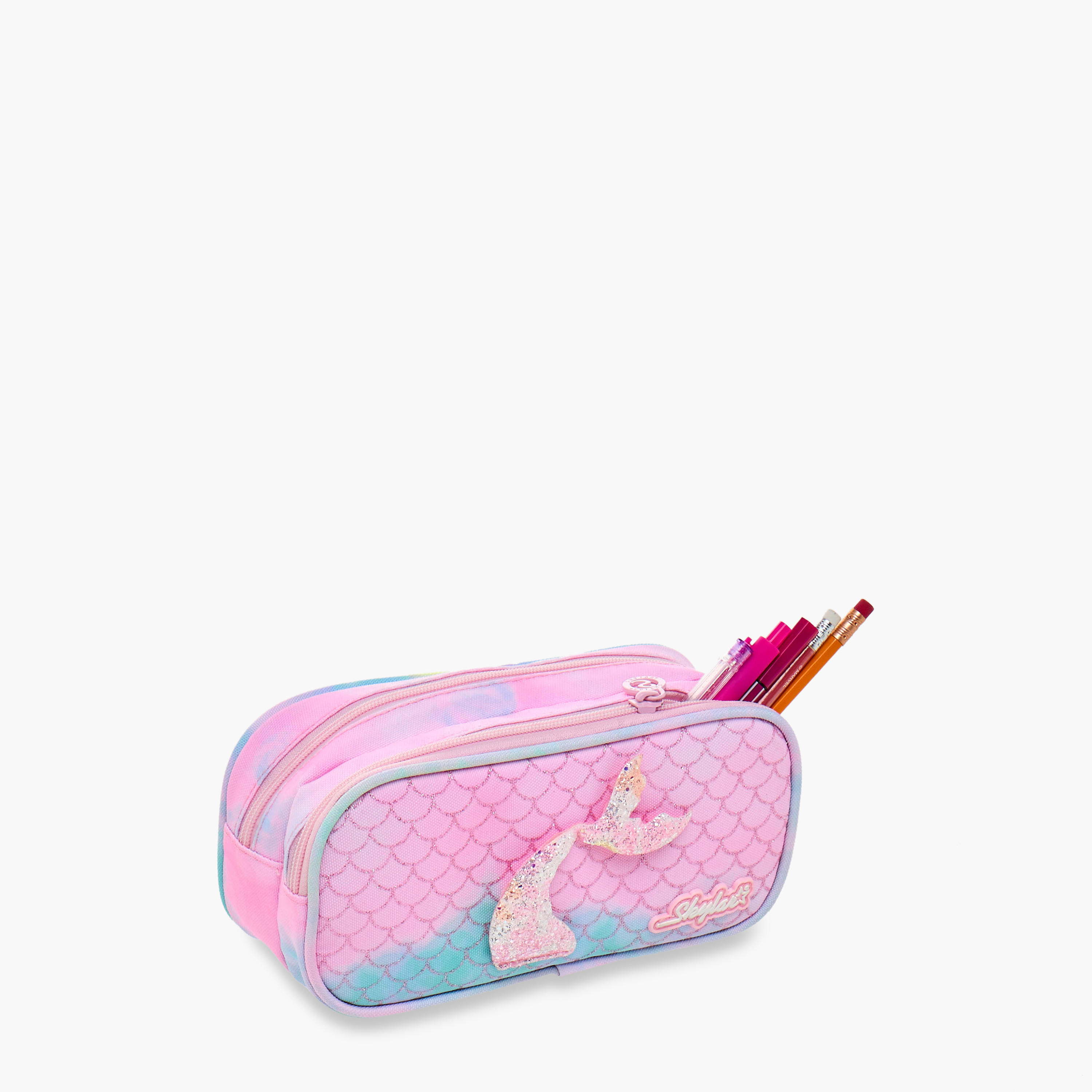 مقلمة بسحاب إغلاق وطبعات حورية البحر من سكايلر-school-stationery-pencilcases-image-6