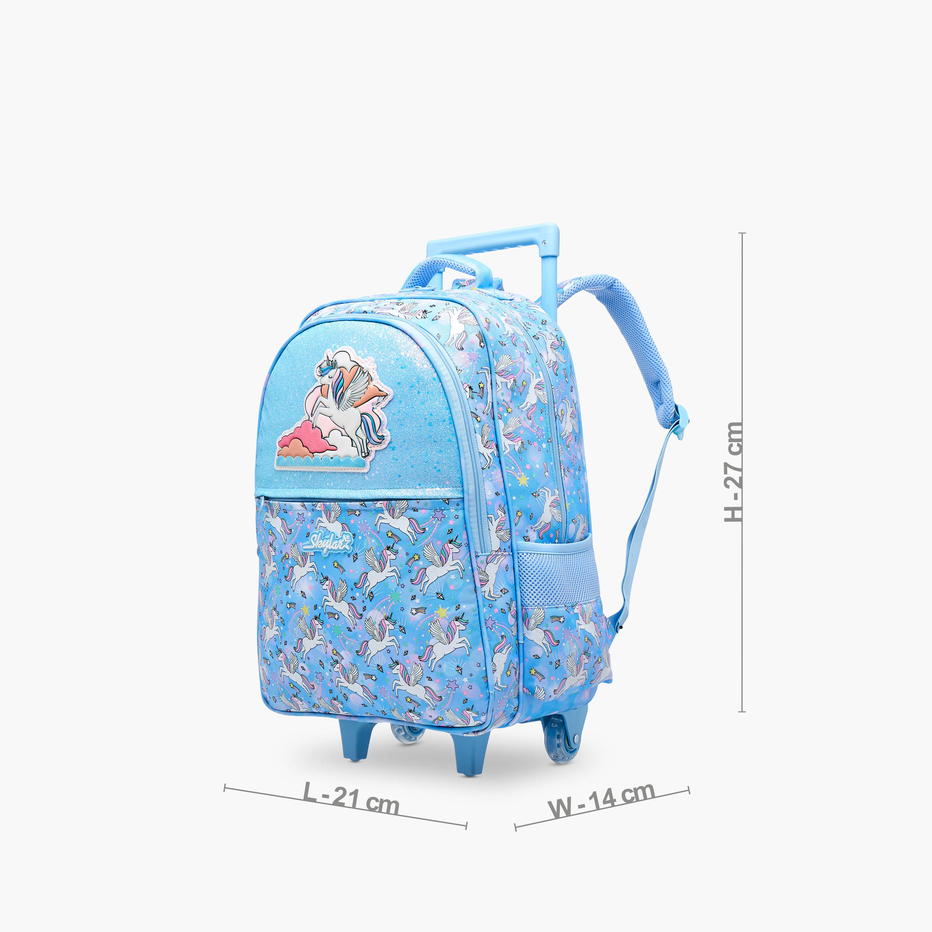شنطة ترولي للبنات 5-8 سنوات بأحزمة كتف مبطّنة وتصميم يونيكورن من سكايلر-school-bagsandbackpacks-trolleybags-image-2