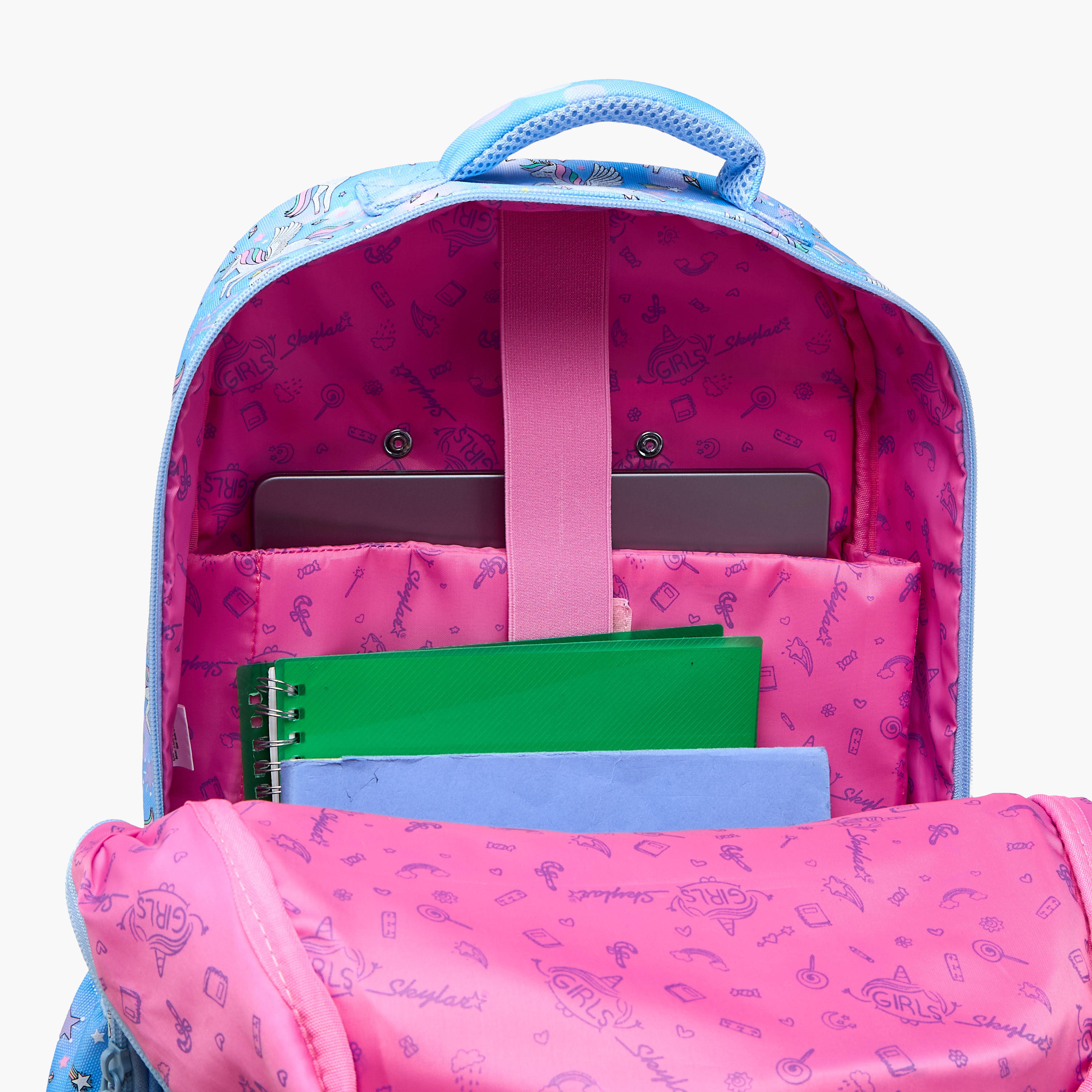 شنطة ترولي للبنات 5-8 سنوات بأحزمة كتف مبطّنة وتصميم يونيكورن من سكايلر-school-bagsandbackpacks-trolleybags-image-8