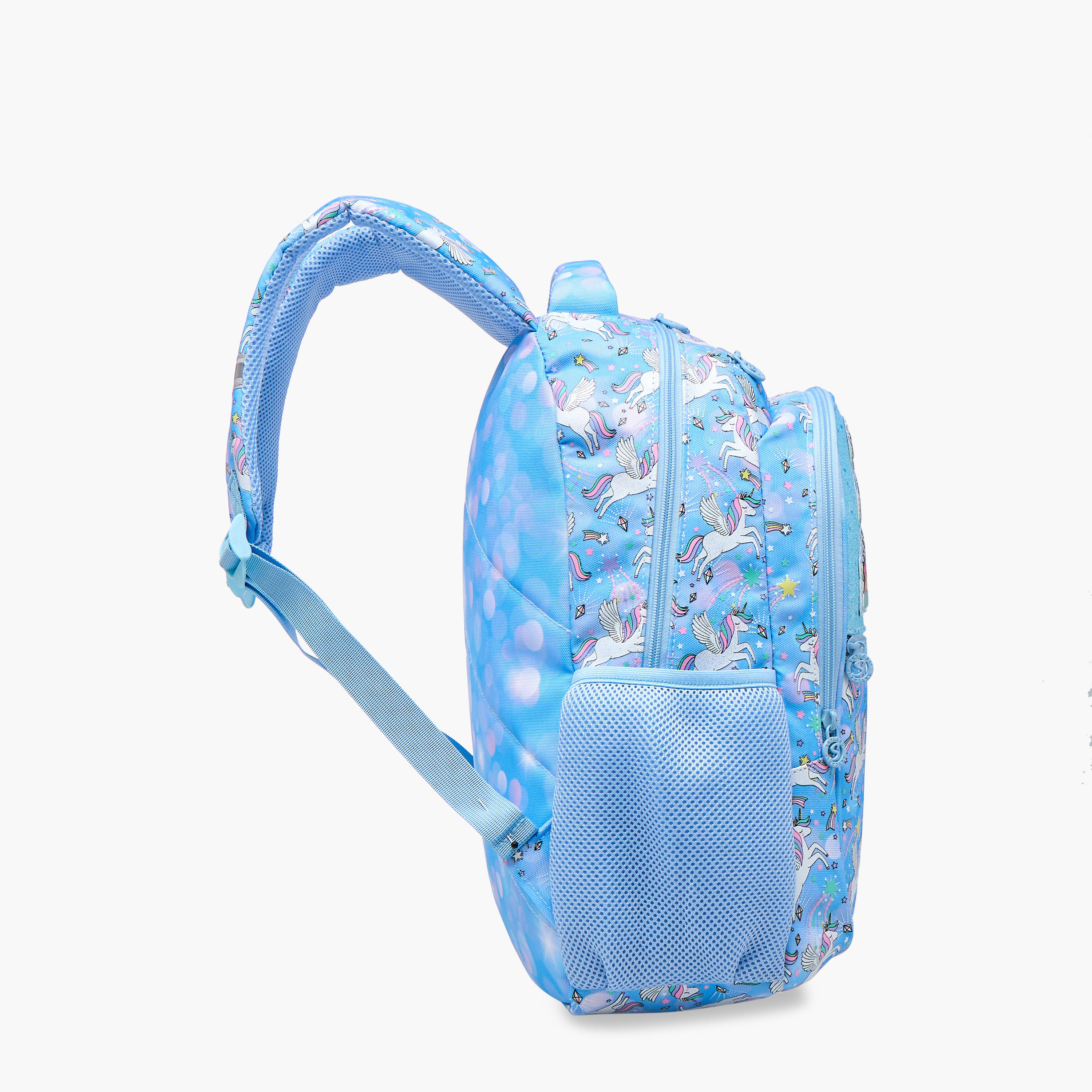 Skylar Unicorn Print Backpack with Adjustable Straps and Zip Closure - 8x10x21 cms-school-bagsandbackpacks-backpacks-image-3