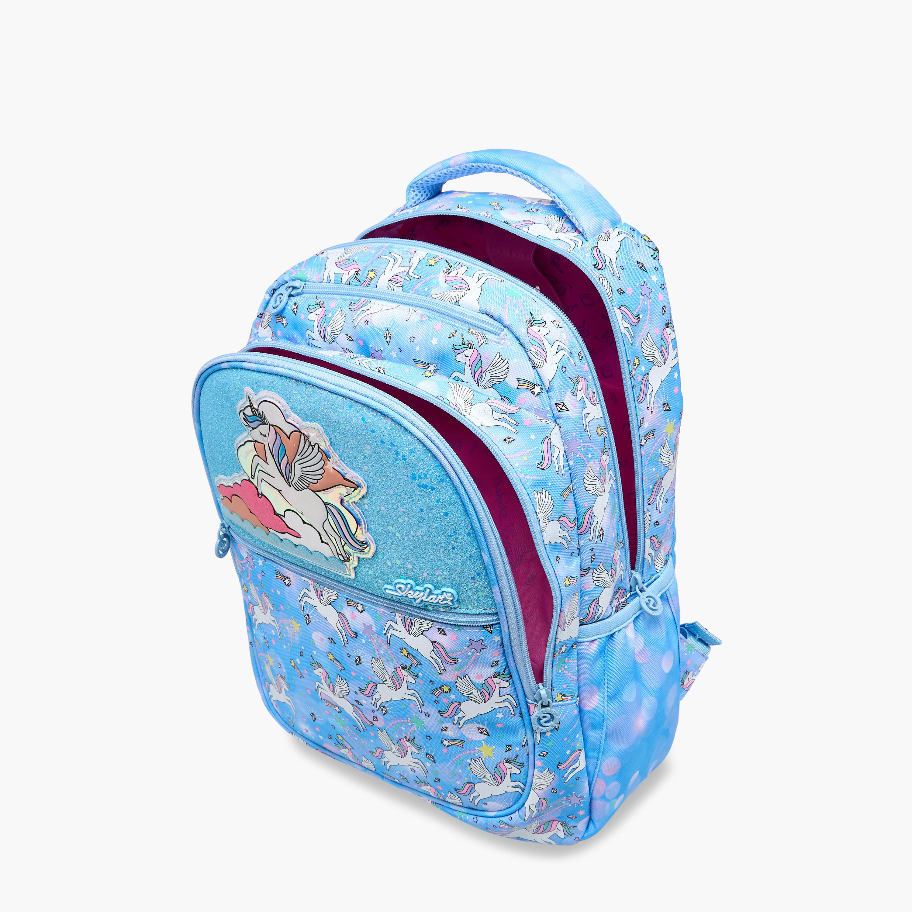 Skylar Unicorn Print Backpack with Adjustable Straps and Zip Closure - 8x10x21 cms-school-bagsandbackpacks-backpacks-image-7