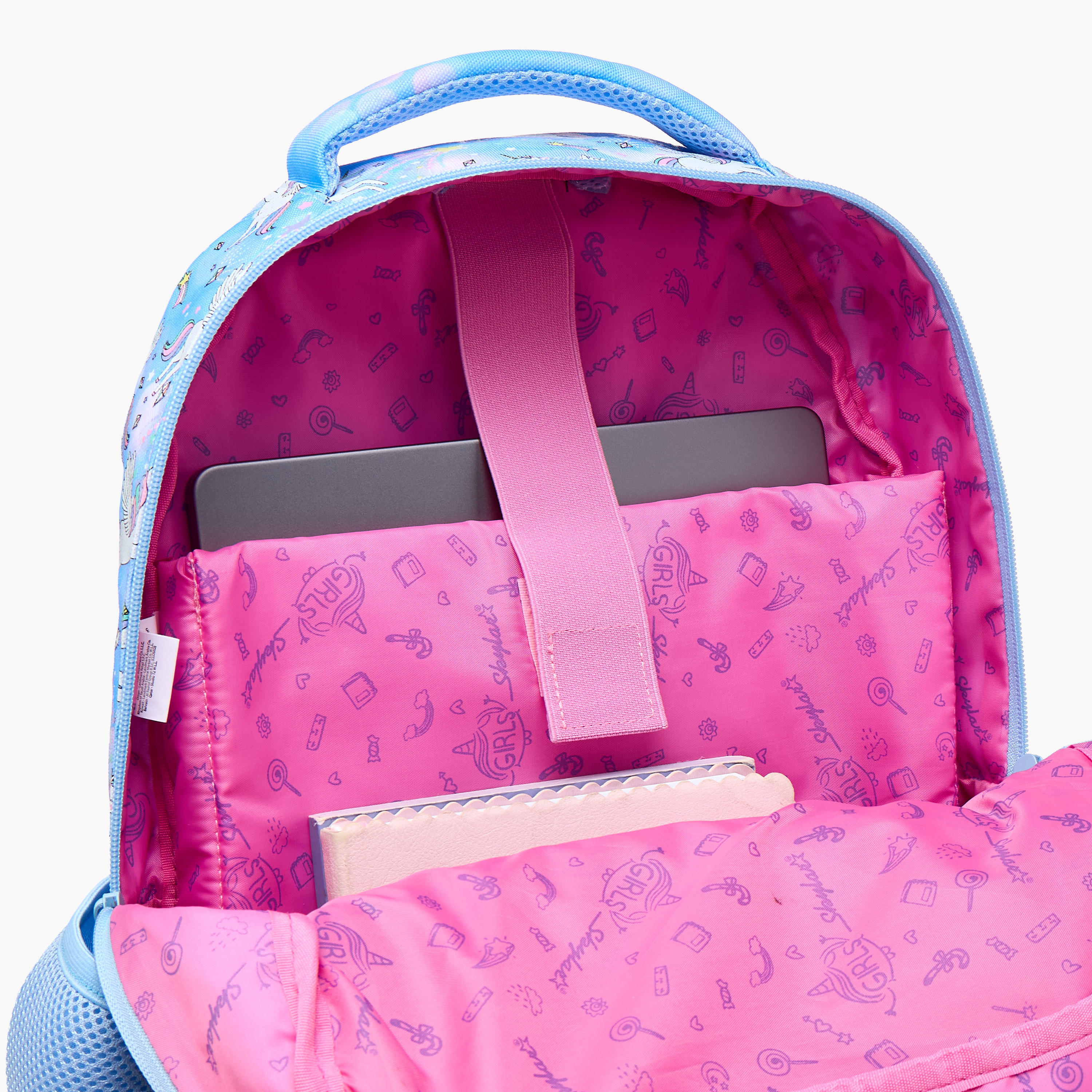 Skylar Unicorn Print Backpack with Adjustable Straps and Zip Closure - 8x10x21 cms-school-bagsandbackpacks-backpacks-image-8