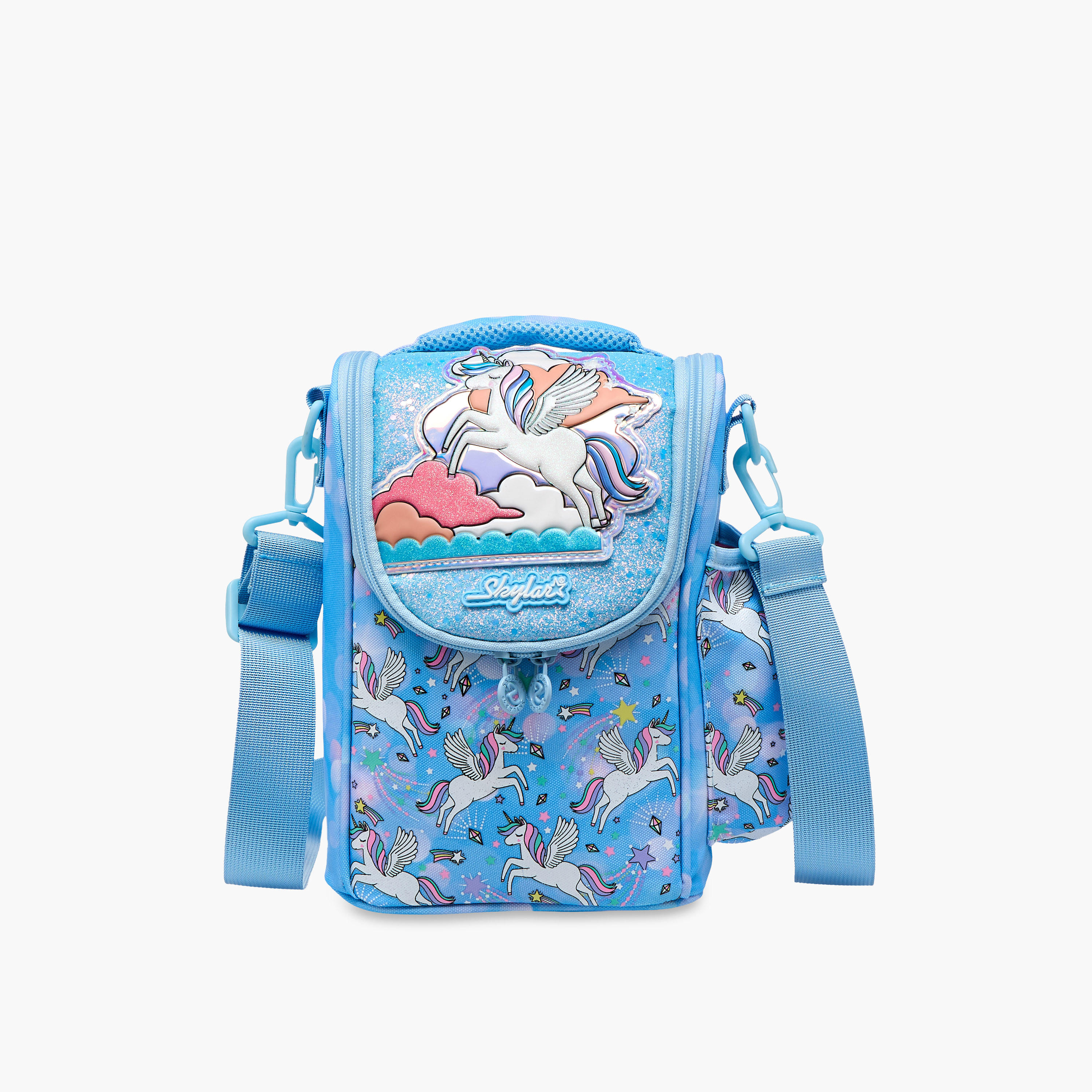 Skylar Unicorn Print Lunch Bag with Zip Closure-school-lunchessentials-lunchbags-image-1