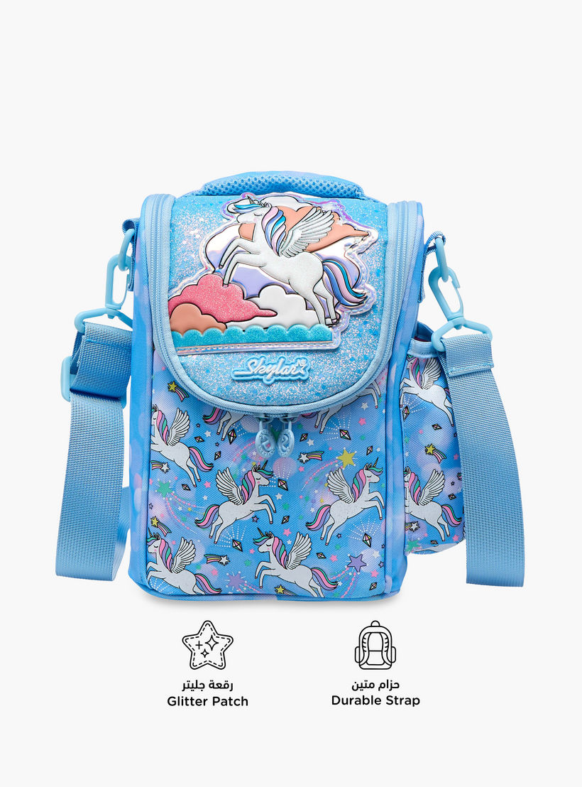 Skylar Unicorn Print Lunch Bag with Zip Closure-school-lunchessentials-lunchbags-image-4