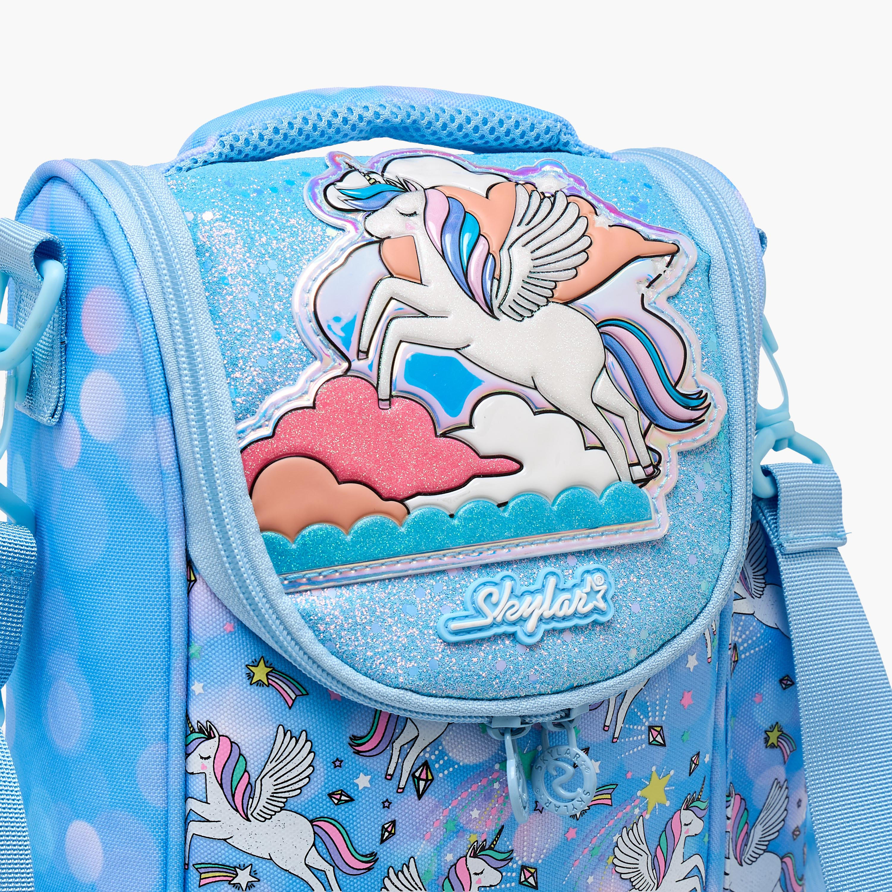 Skylar Unicorn Print Lunch Bag with Zip Closure-school-lunchessentials-lunchbags-image-5