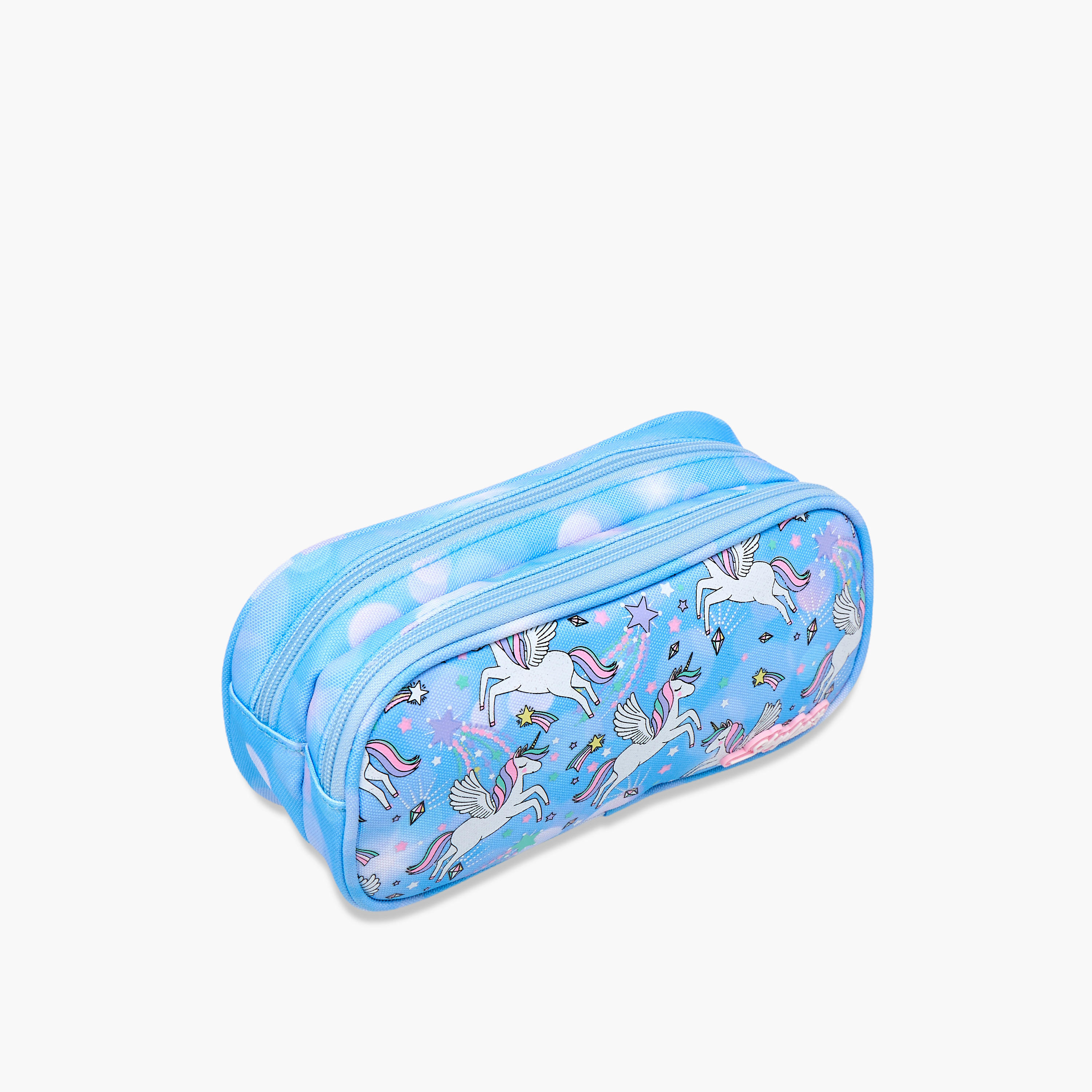 Skylar Unicorn Print Pencil Pouch with Zip Closure-school-stationery-pencilcases-image-2