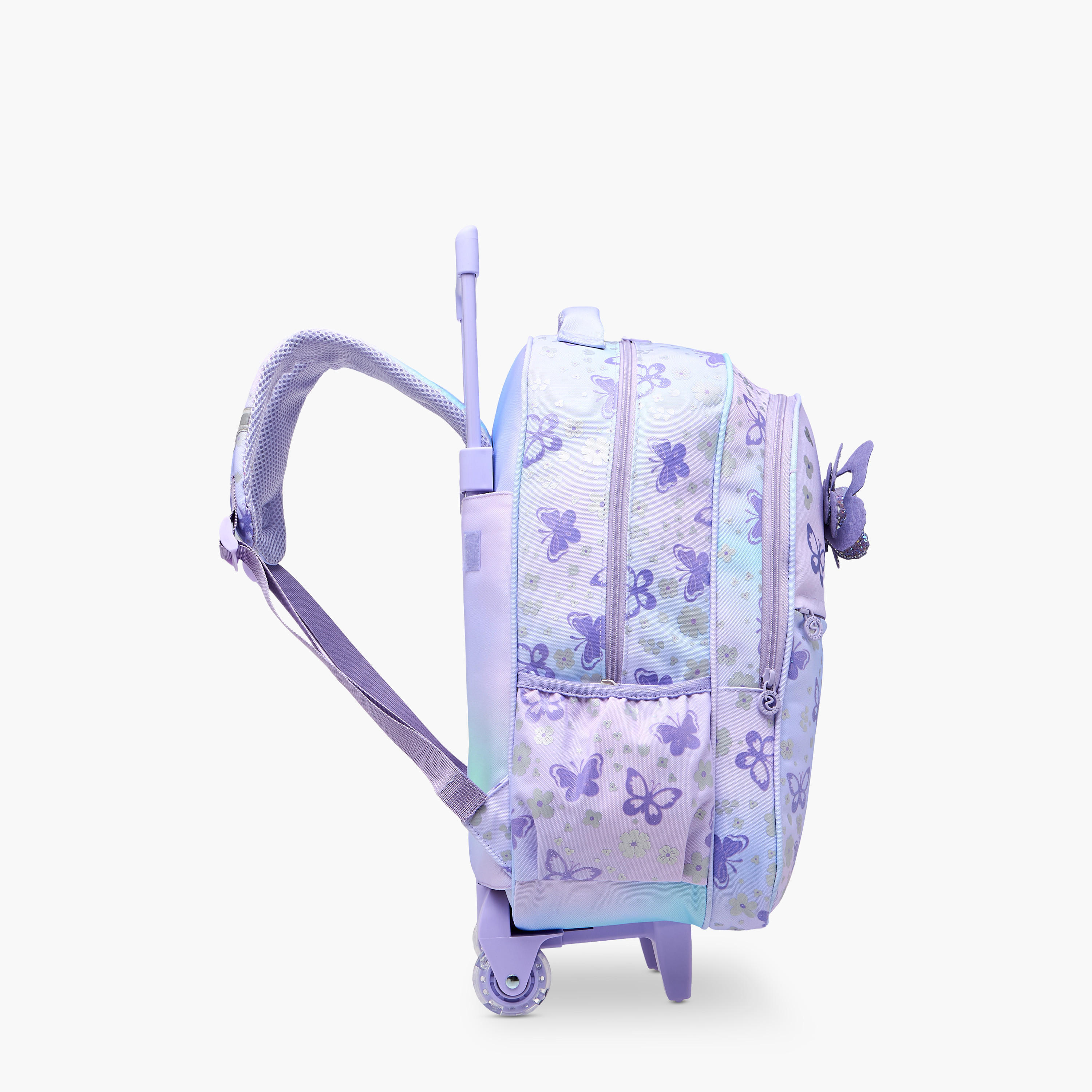 شنطة ترولي للبنات 5-8 سنوات بأحزمة كتف مبطّنة وتصميم فراشة من سكايلر-school-bagsandbackpacks-trolleybags-image-10