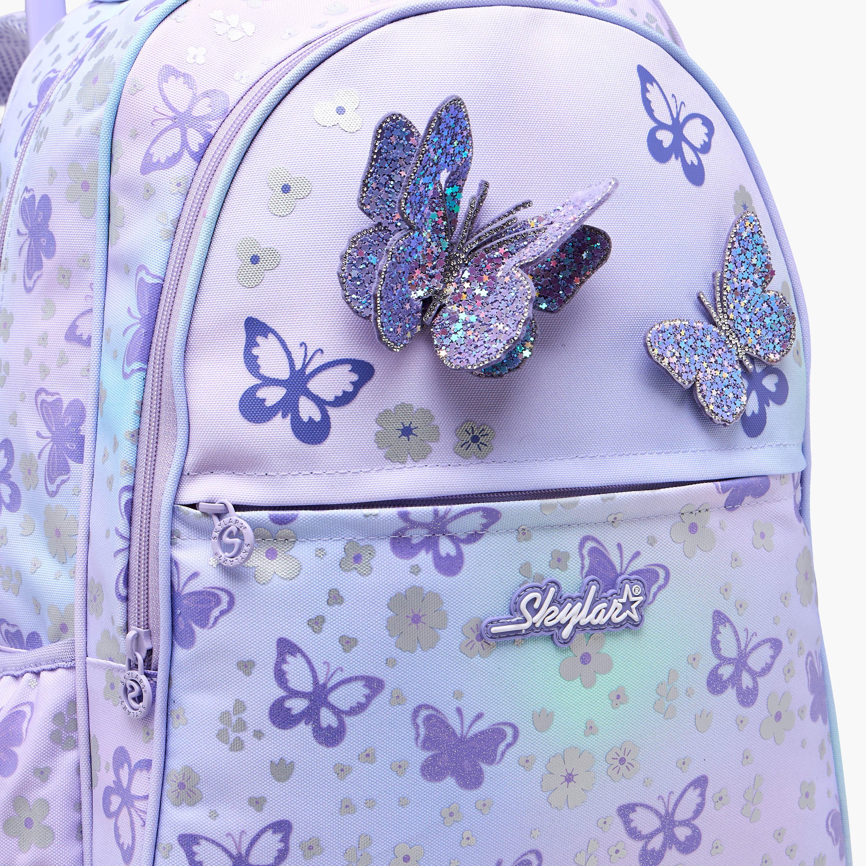 شنطة ترولي للبنات 5-8 سنوات بأحزمة كتف مبطّنة وتصميم فراشة من سكايلر-school-bagsandbackpacks-trolleybags-image-11